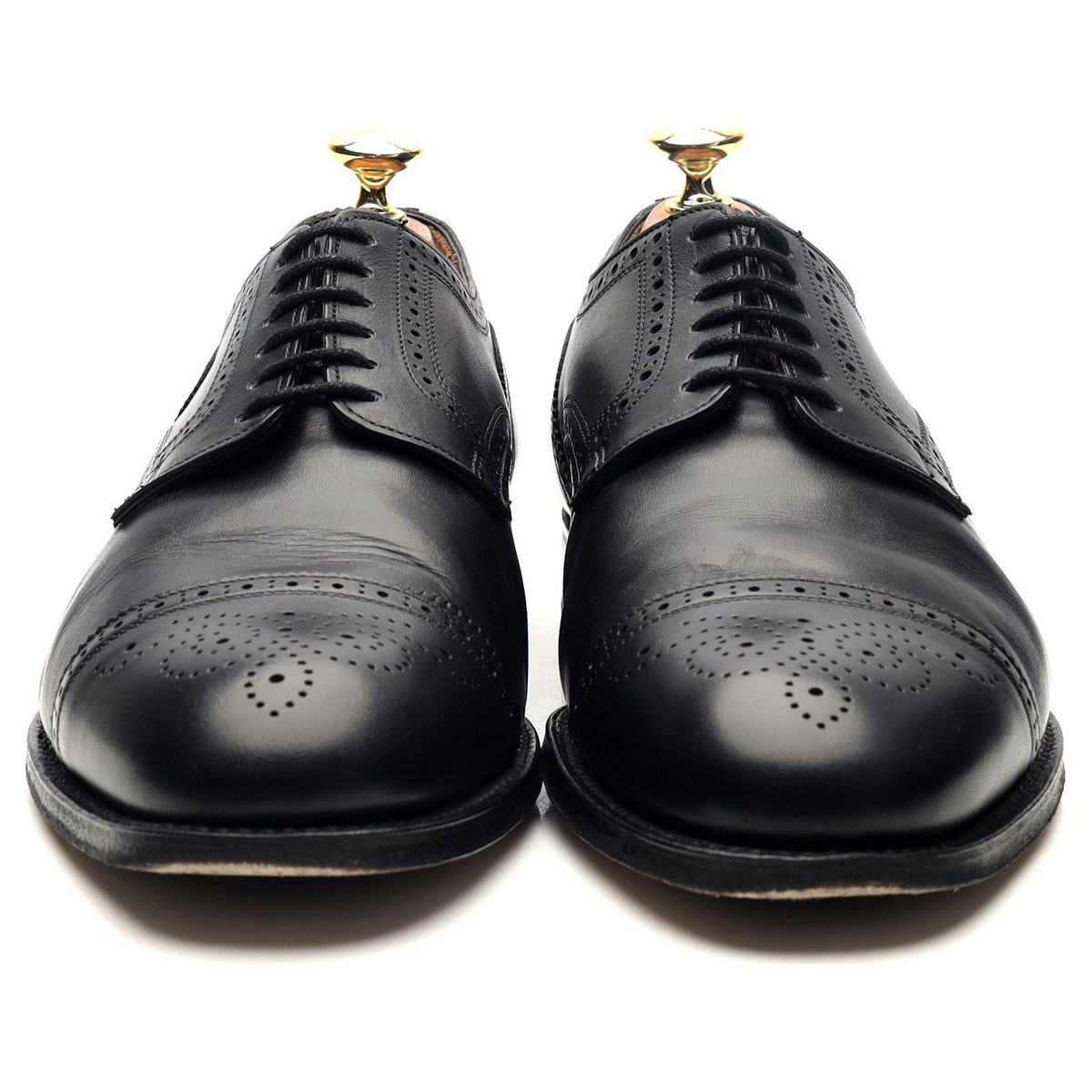 &#39;Union&#39; Black Leather Derby Brogues UK 7 H