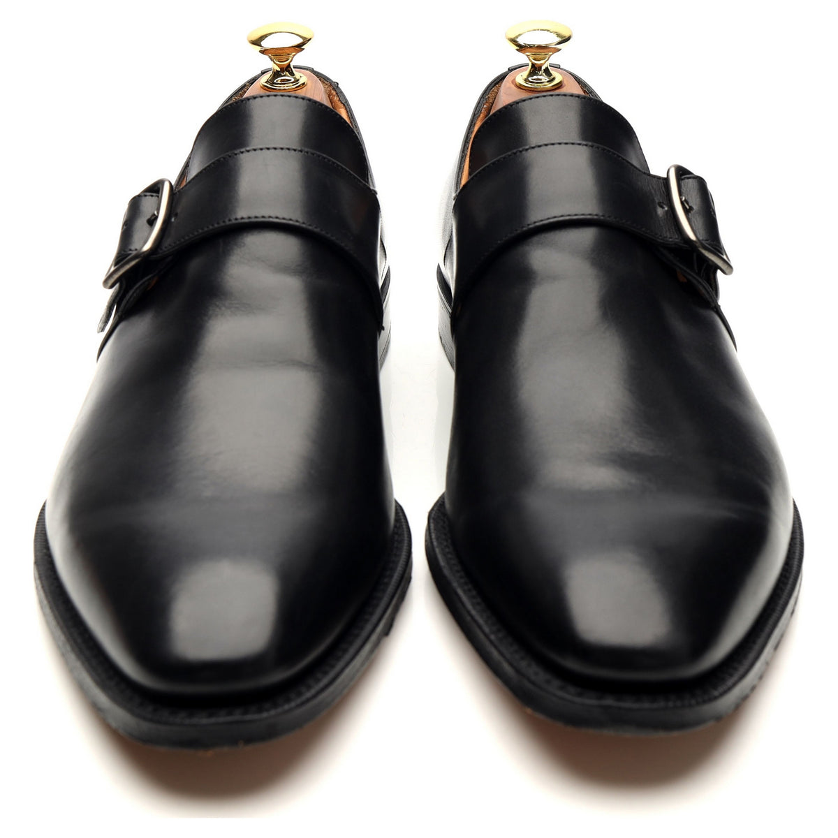 &#39;Saxton&#39; Black Leather Monk Strap UK 8.5 G