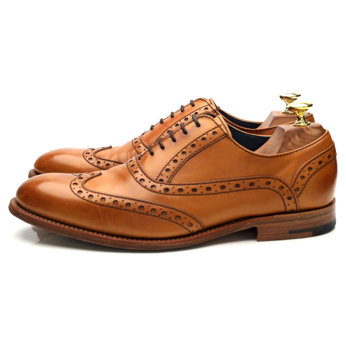 &#39;Grant&#39; Tan Brown Leather Oxford UK 7 F