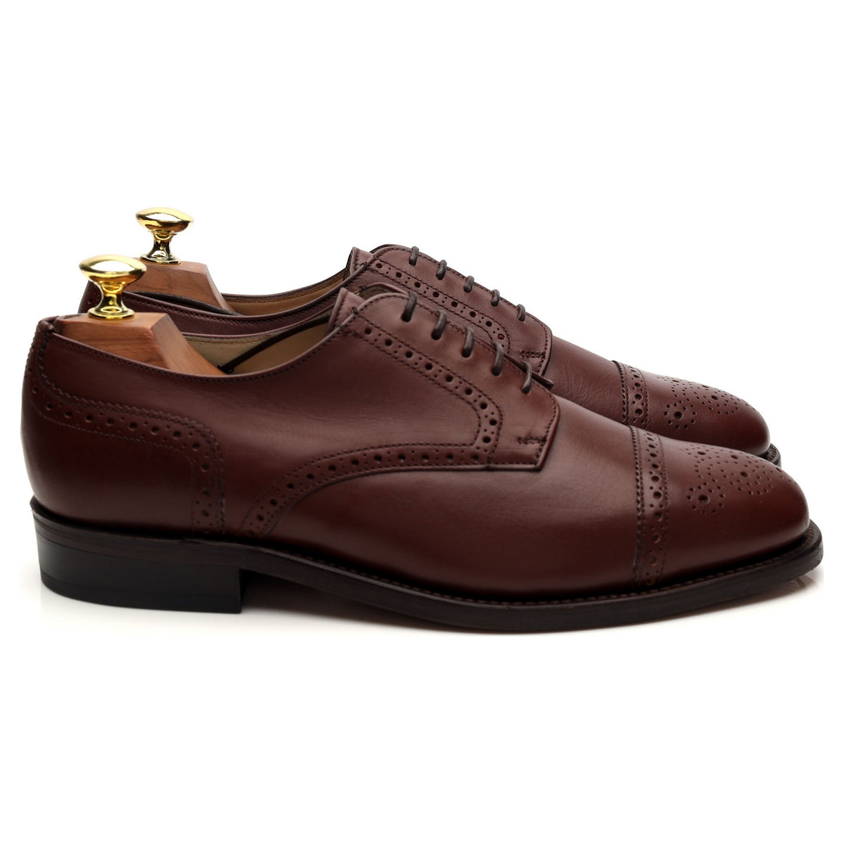 &#39;Guildford&#39; Brown Leather Derby Brogues UK 7.5 H