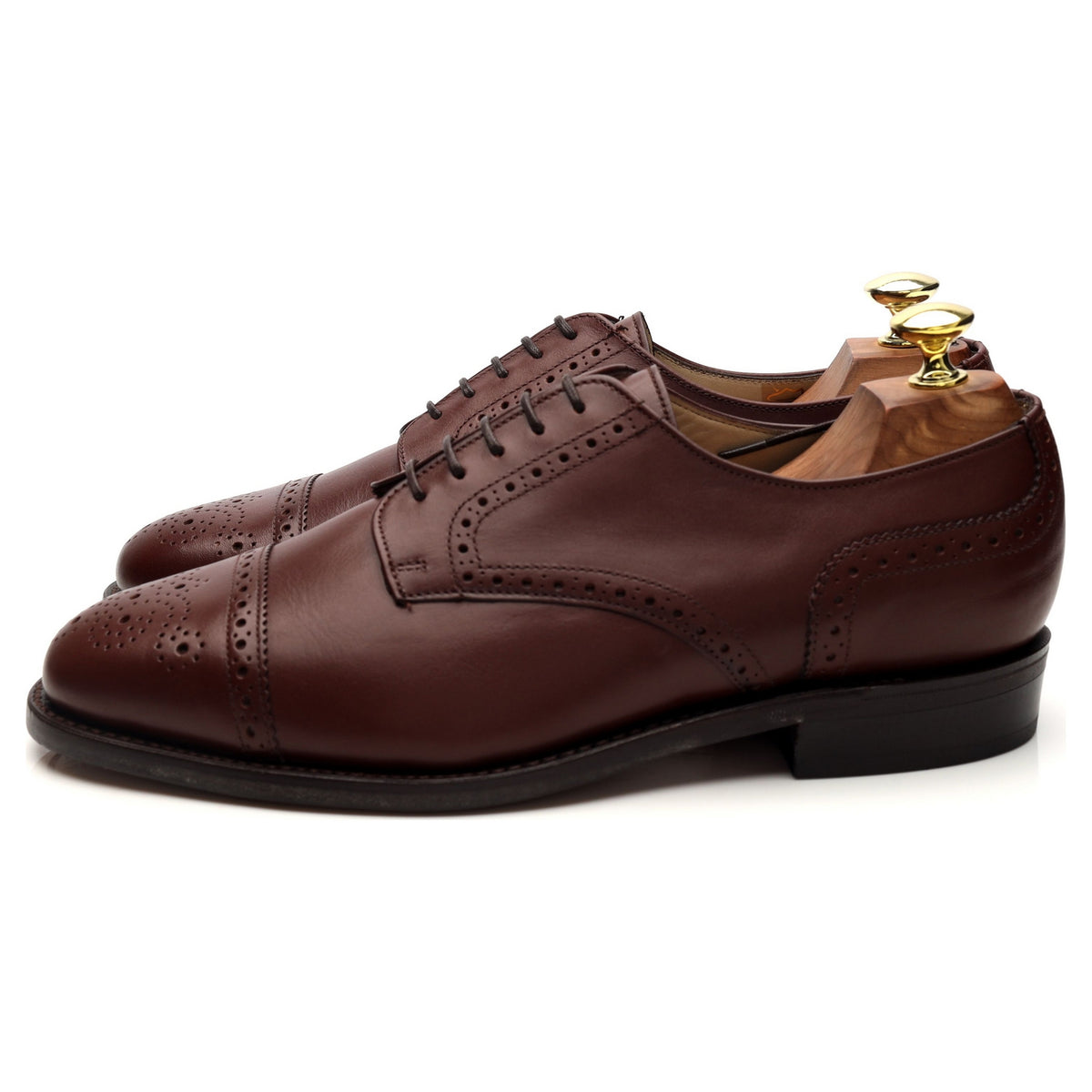 &#39;Guildford&#39; Brown Leather Derby Brogues UK 7.5 H
