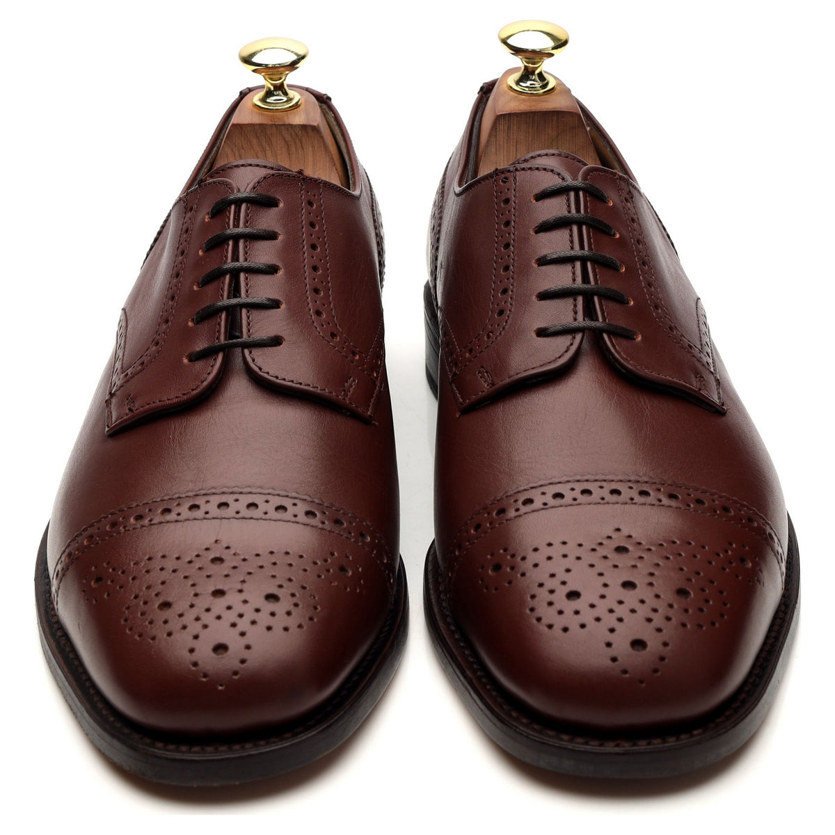&#39;Guildford&#39; Brown Leather Derby Brogues UK 7.5 H