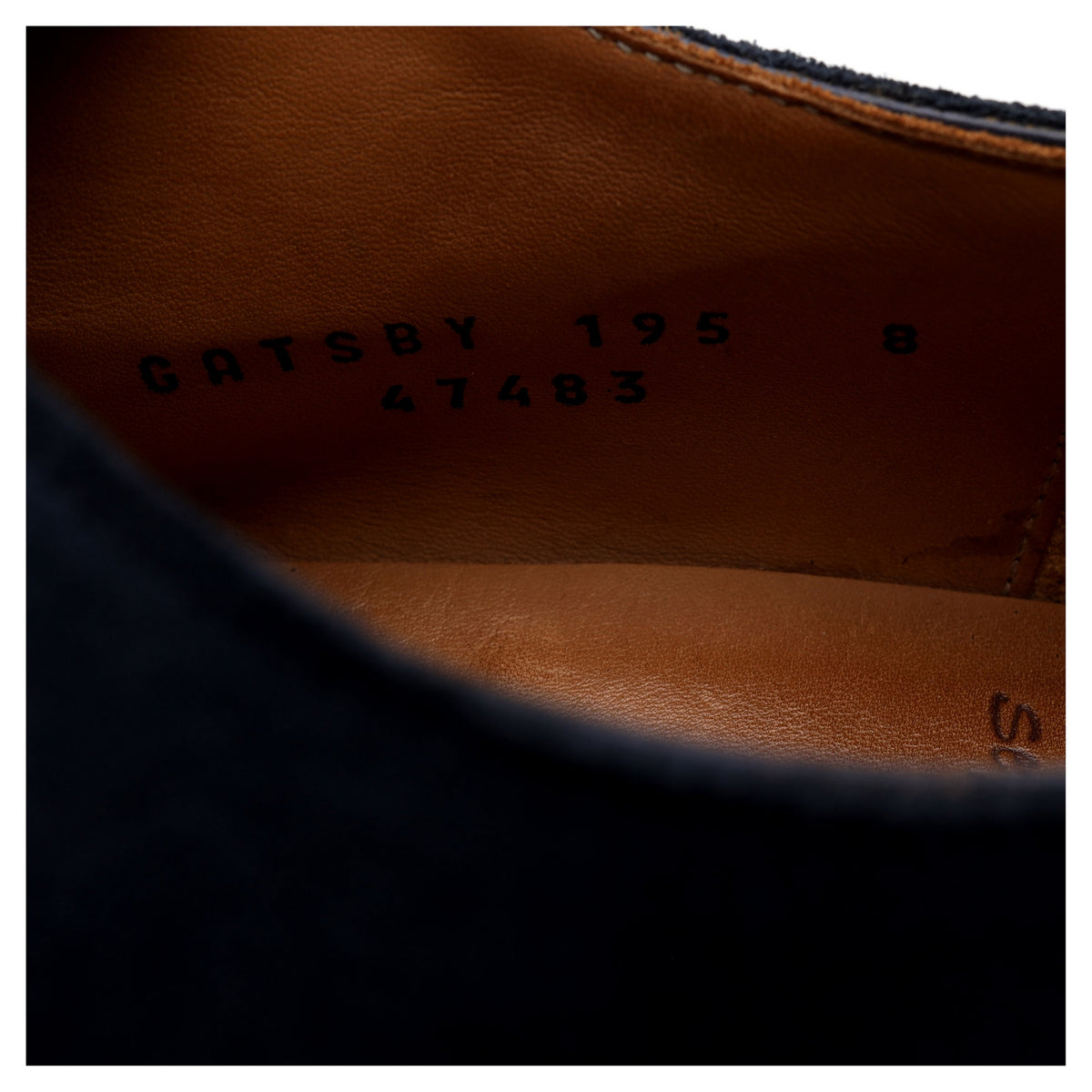 &#39;Gatsby&#39; Navy Blue Suede Derby UK 8 E