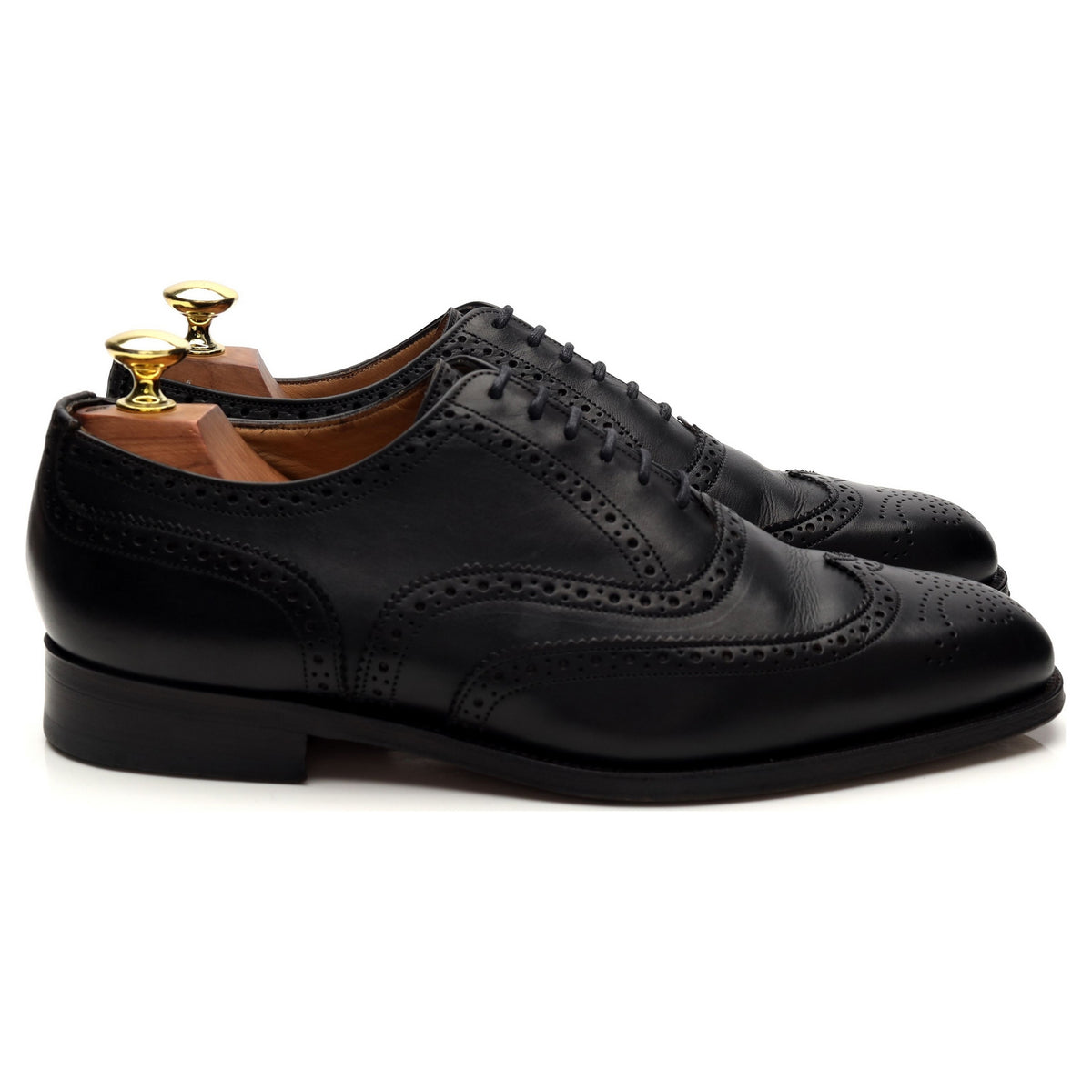 &#39;Piccadilly&#39; Black Leather Oxford Brogues UK 7