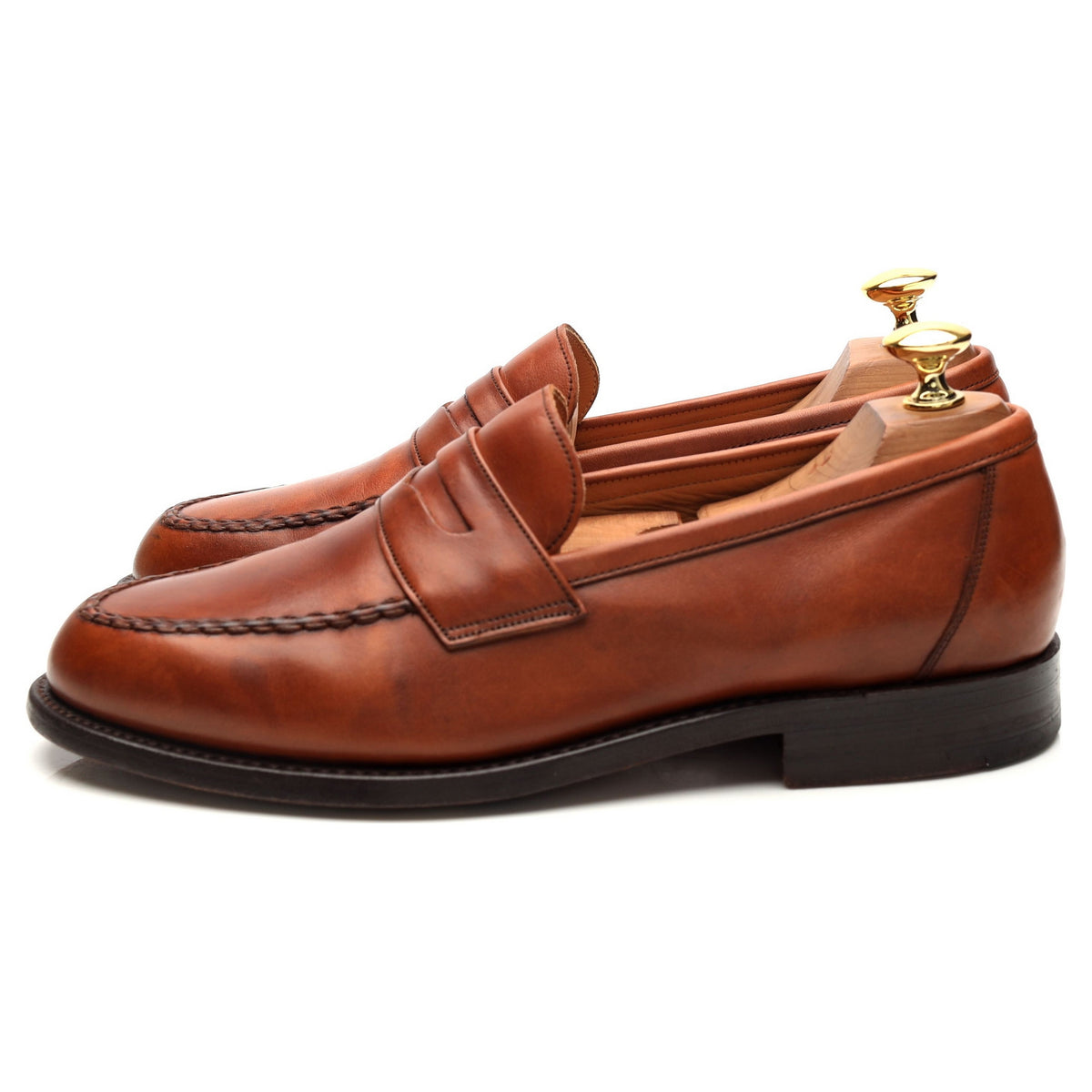&#39;8459FW04&#39; Tan Brown Leather Loafers UK 6.5 F