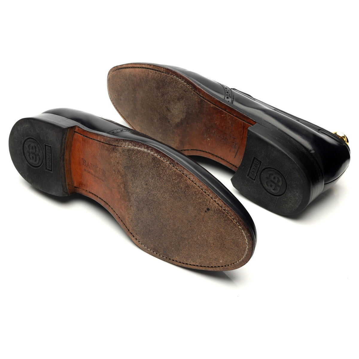 &#39;Clive&#39; Black Leather Tassel Loafers UK 9 F
