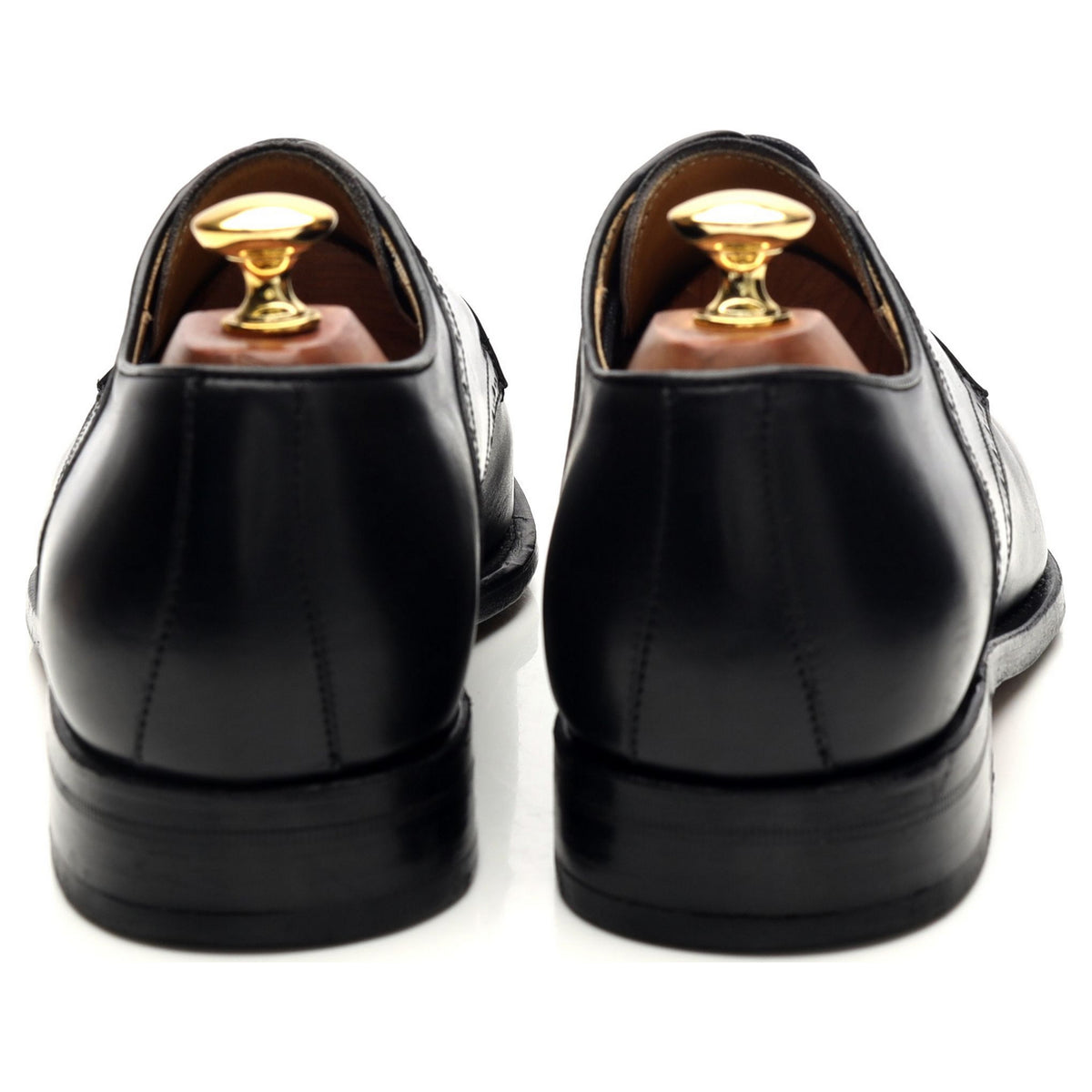 &#39;3796&#39; Black Leather Derby UK 9