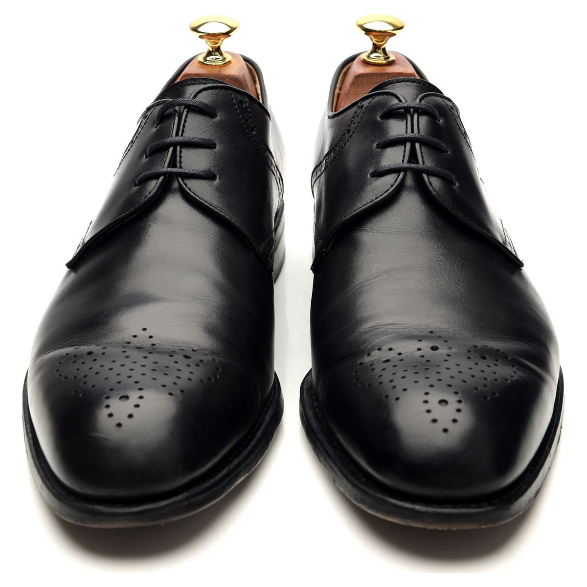 &#39;3796&#39; Black Leather Derby UK 9