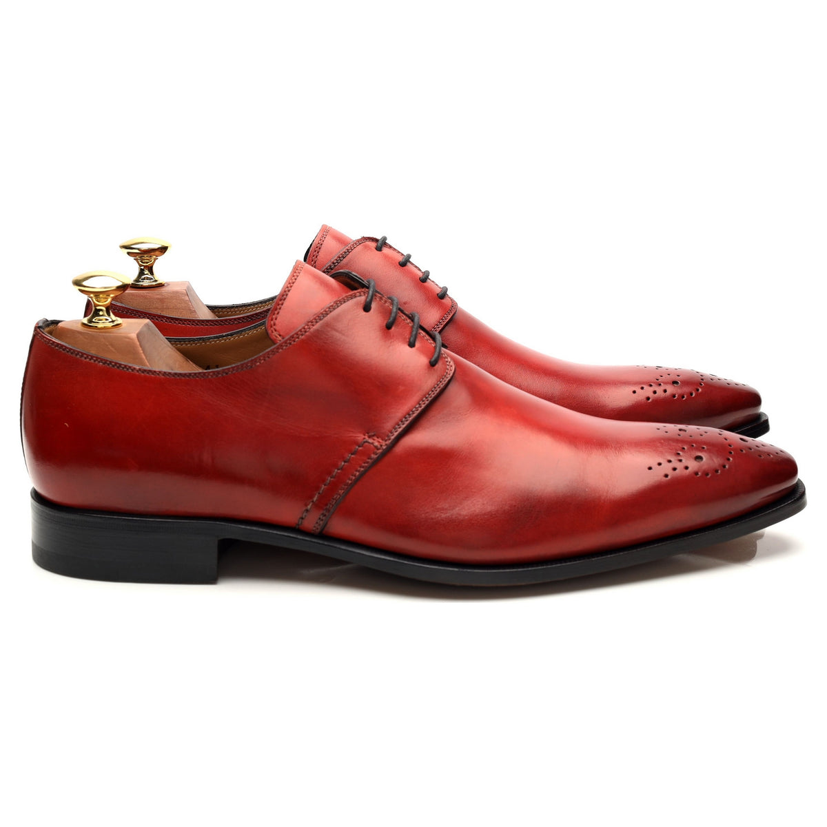 &#39;4441&#39; Red Leather Derby UK 9