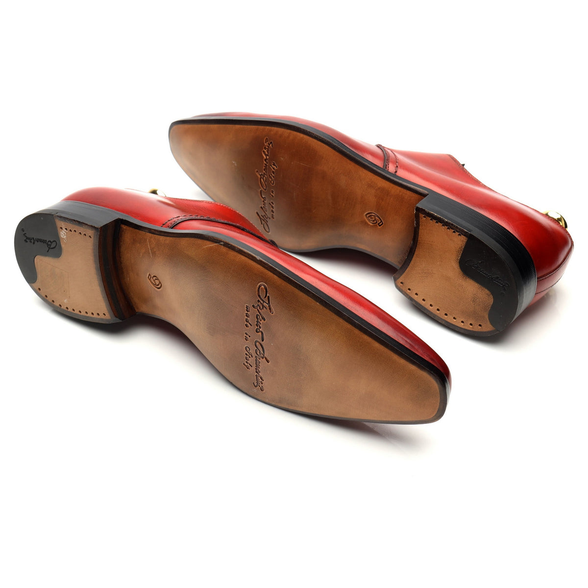 &#39;4441&#39; Red Leather Derby UK 9