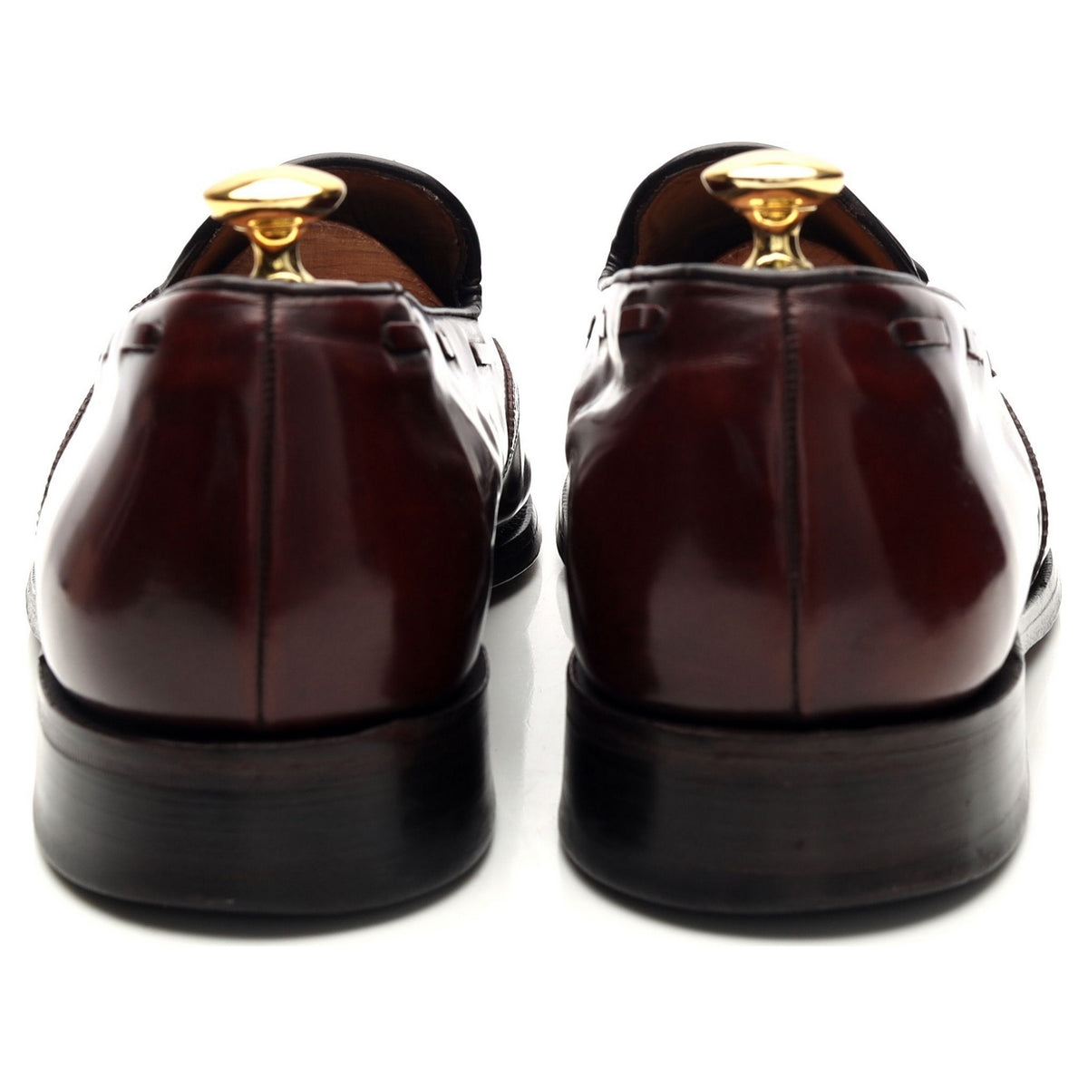 &#39;Clive&#39; Burgundy Leather Tassel Loafers UK 9 F