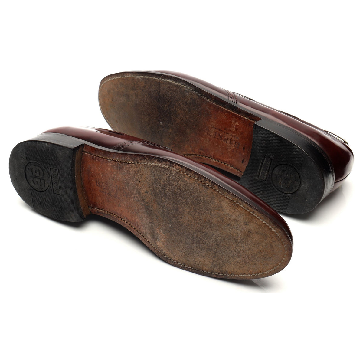 &#39;Clive&#39; Burgundy Leather Tassel Loafers UK 9 F