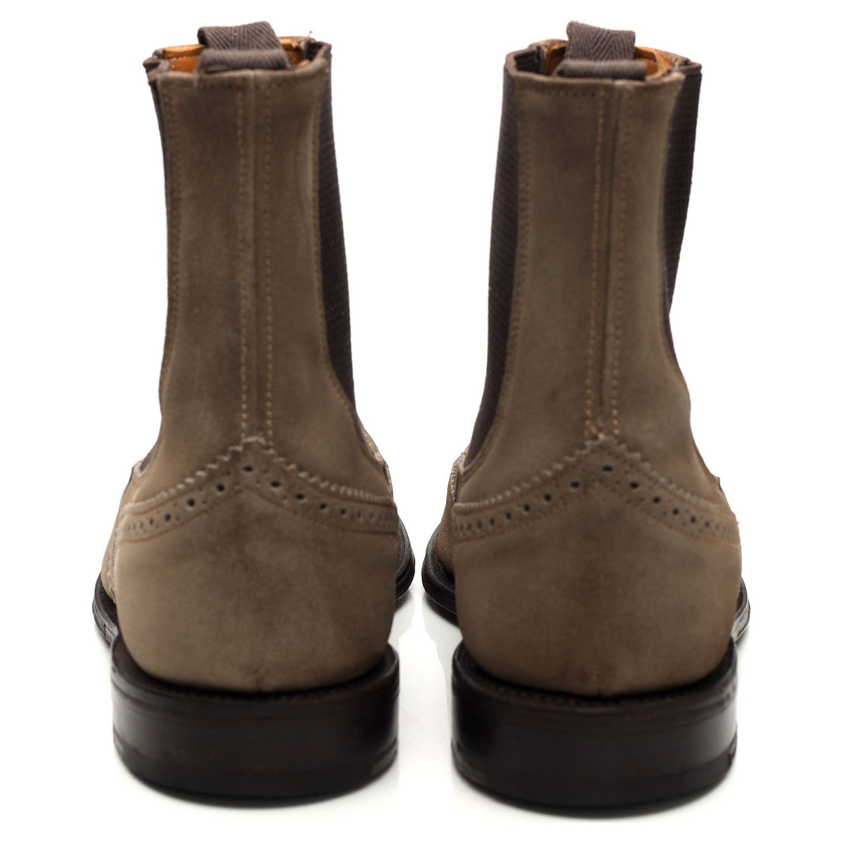 &#39;Raimond&#39; Stone Grey Suede Chelsea Boots Brogues UK 7