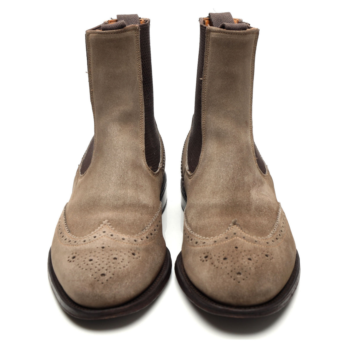 &#39;Raimond&#39; Stone Grey Suede Chelsea Boots Brogues UK 7