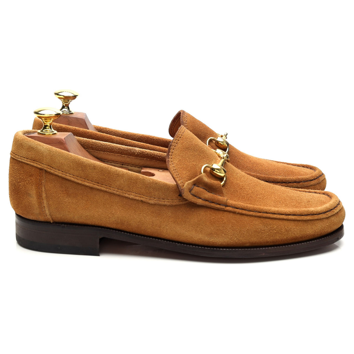 Tan Brown Suede Horsebit Loafers UK 7.5 EU 41.5