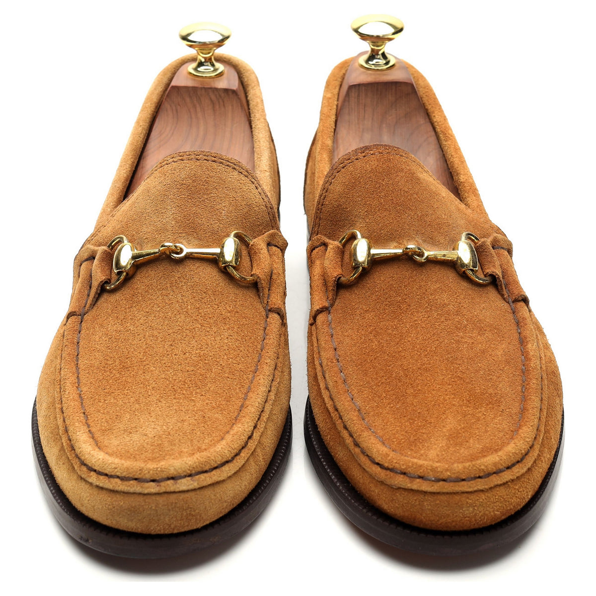 Tan Brown Suede Horsebit Loafers UK 7.5 EU 41.5