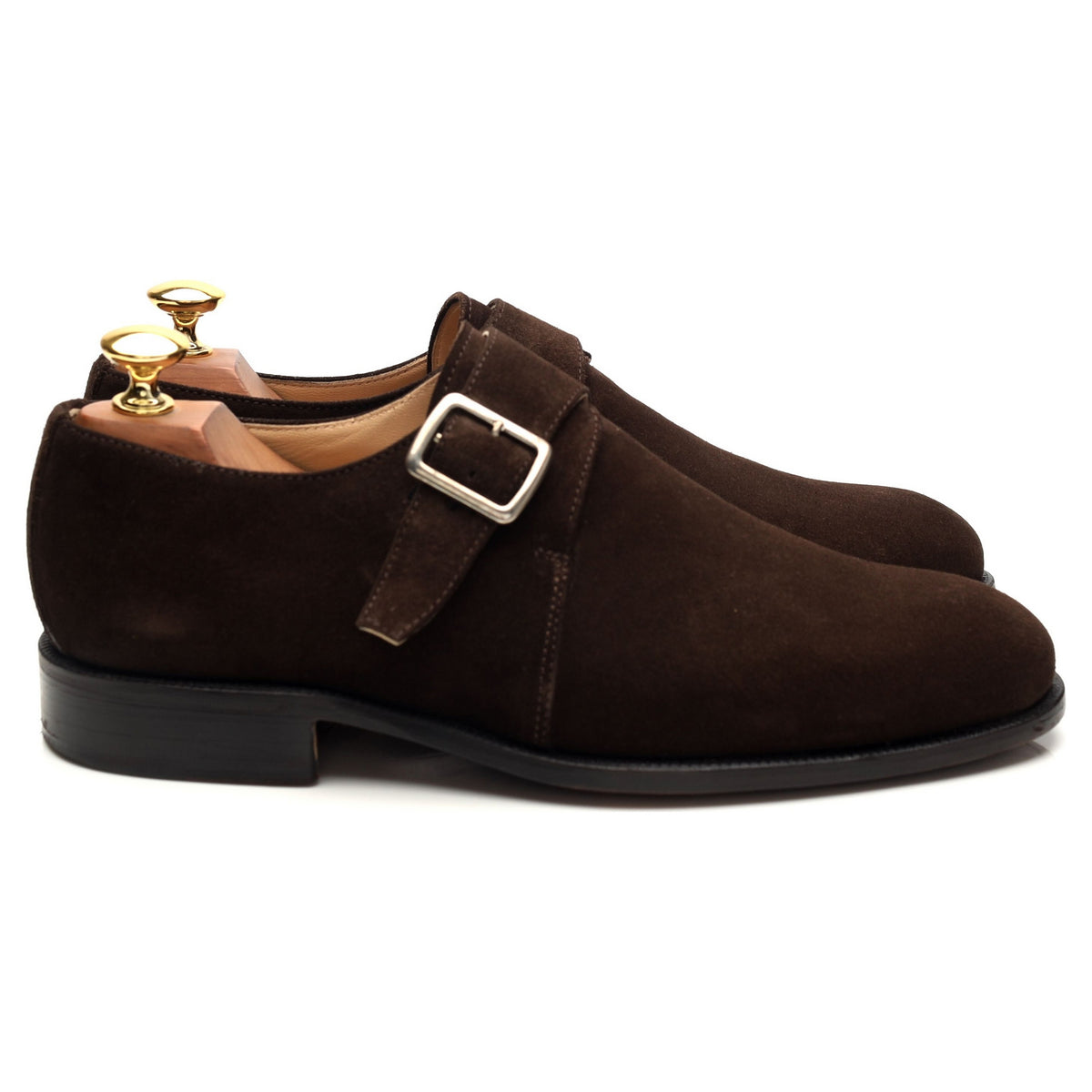 Dark Brown Suede Monk Strap UK 6