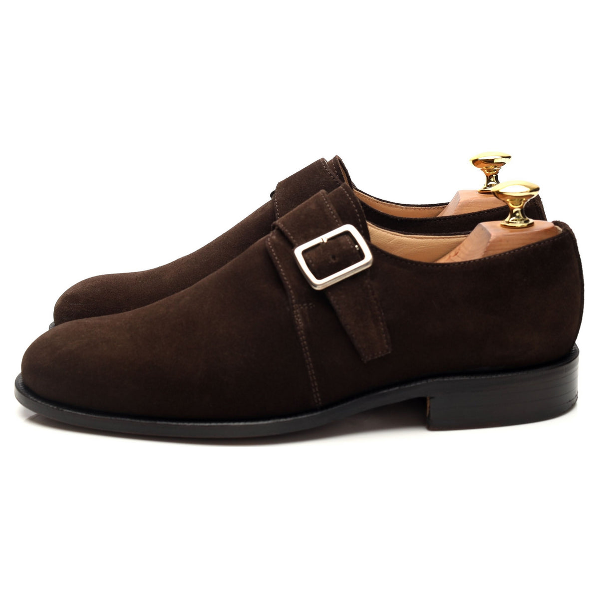Dark Brown Suede Monk Strap UK 6