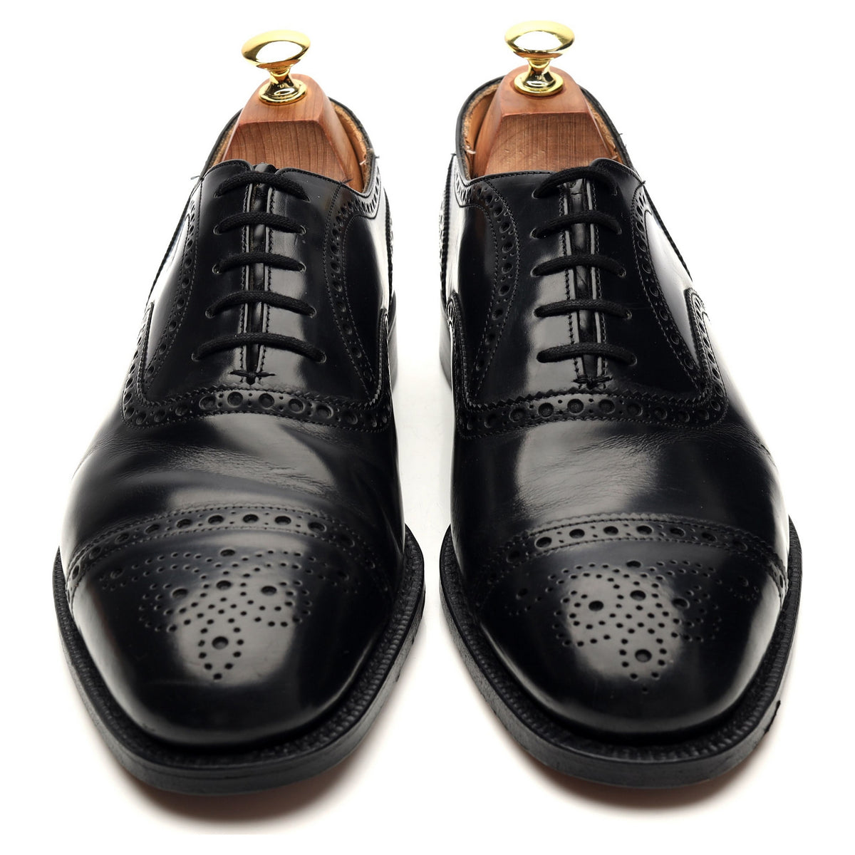 'Perth' Black Leather Oxford Brogues UK 8.5 F