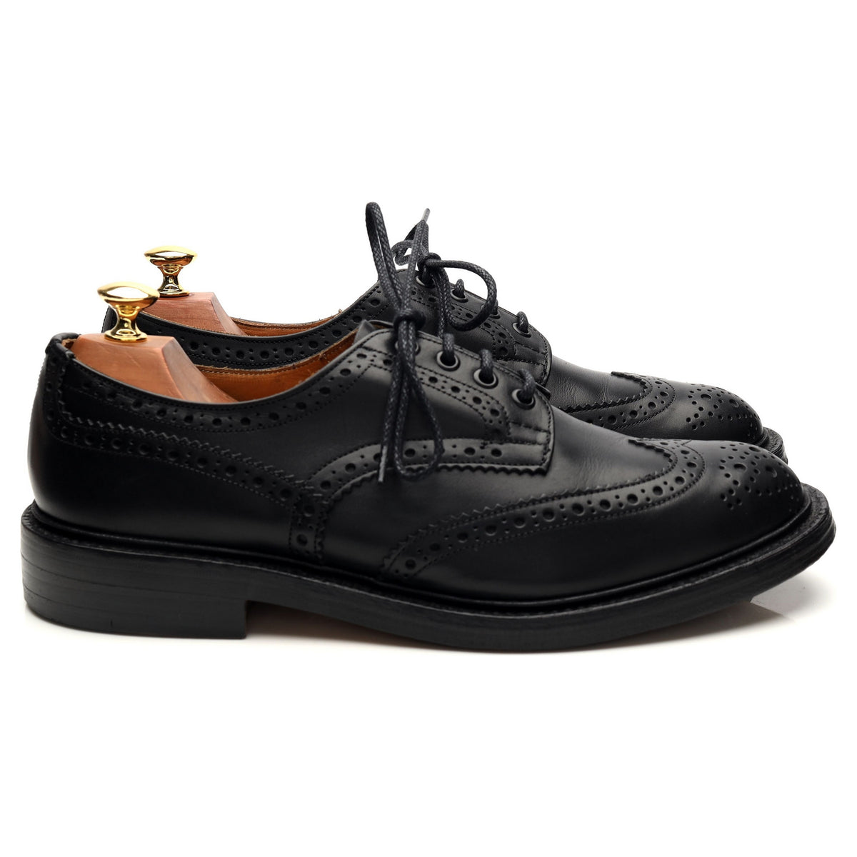 &#39;Keswick&#39; Black Leather Derby Brogues UK 9