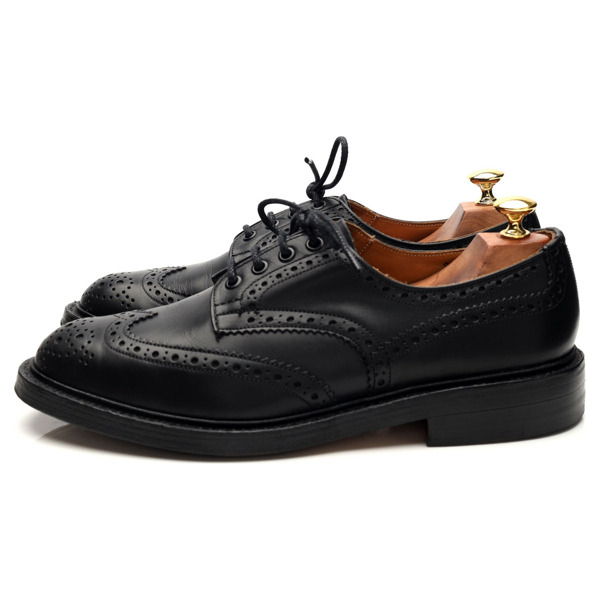 &#39;Keswick&#39; Black Leather Derby Brogues UK 9