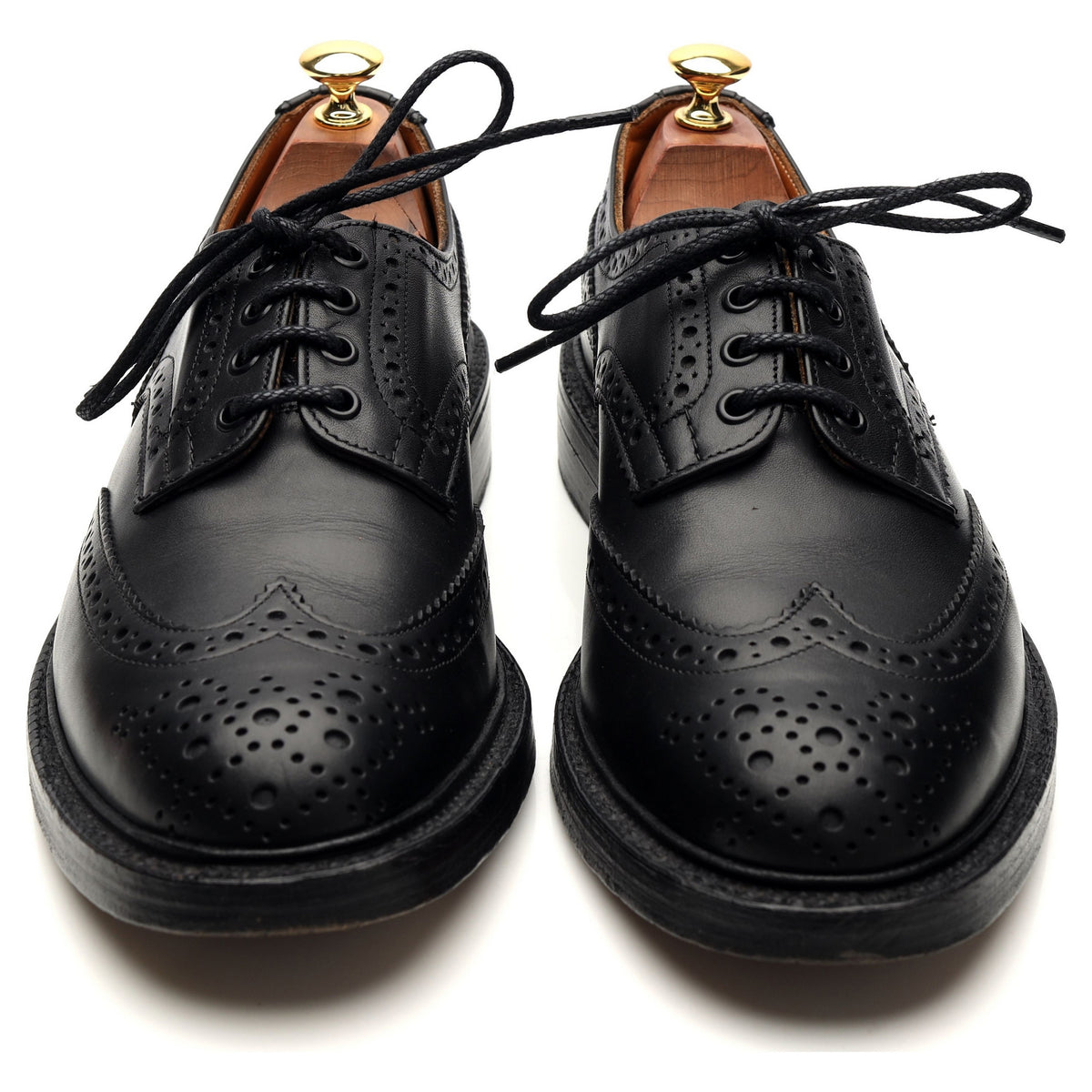 &#39;Keswick&#39; Black Leather Derby Brogues UK 9