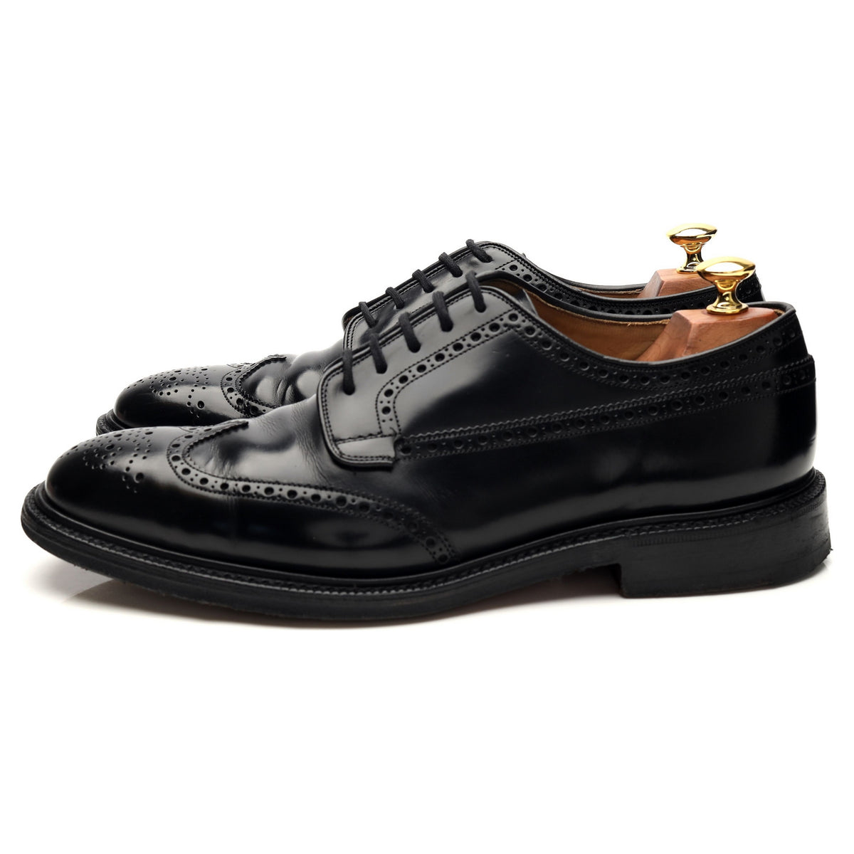 &#39;Grafton&#39; Black Leather Derby Brogues UK 9 F