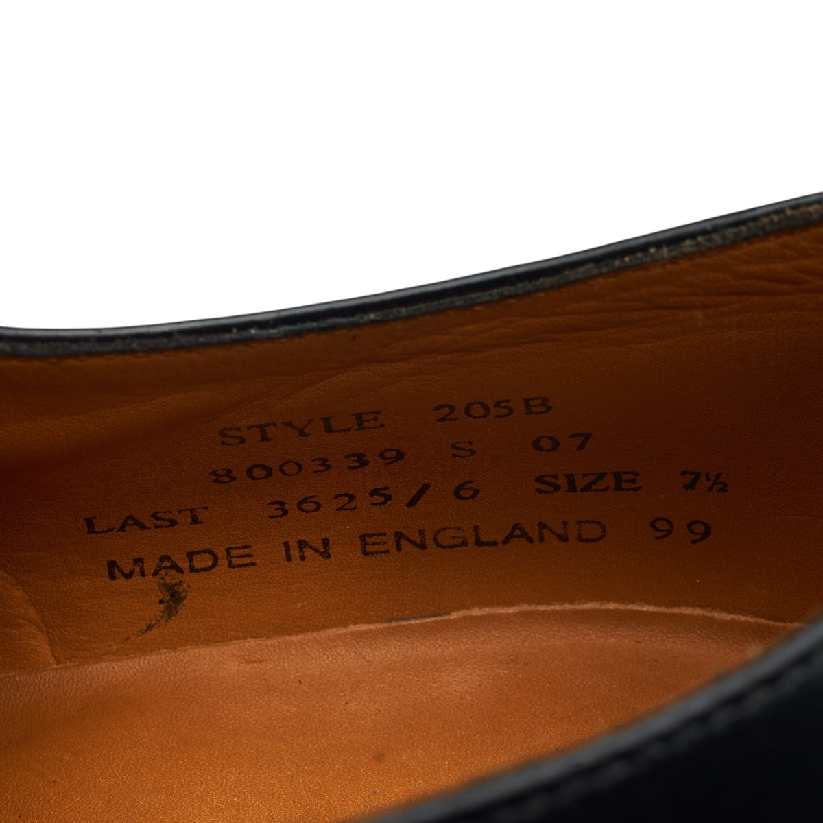 '205B' Black Leather Derby UK 7.5 F