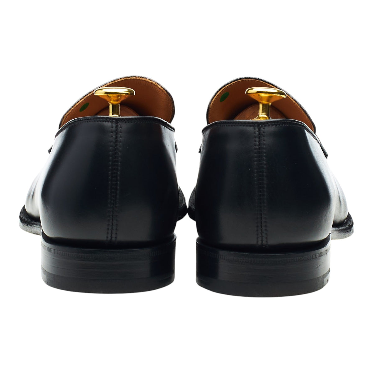 'Swanley' Black Leather Split Toe Loafers UK 9.5 G