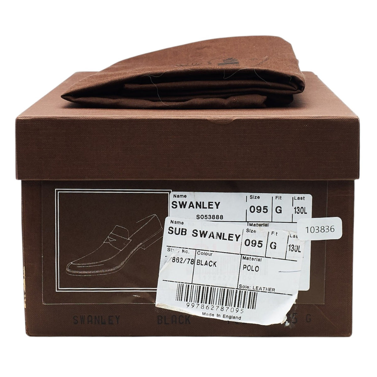 'Swanley' Black Leather Split Toe Loafers UK 9.5 G