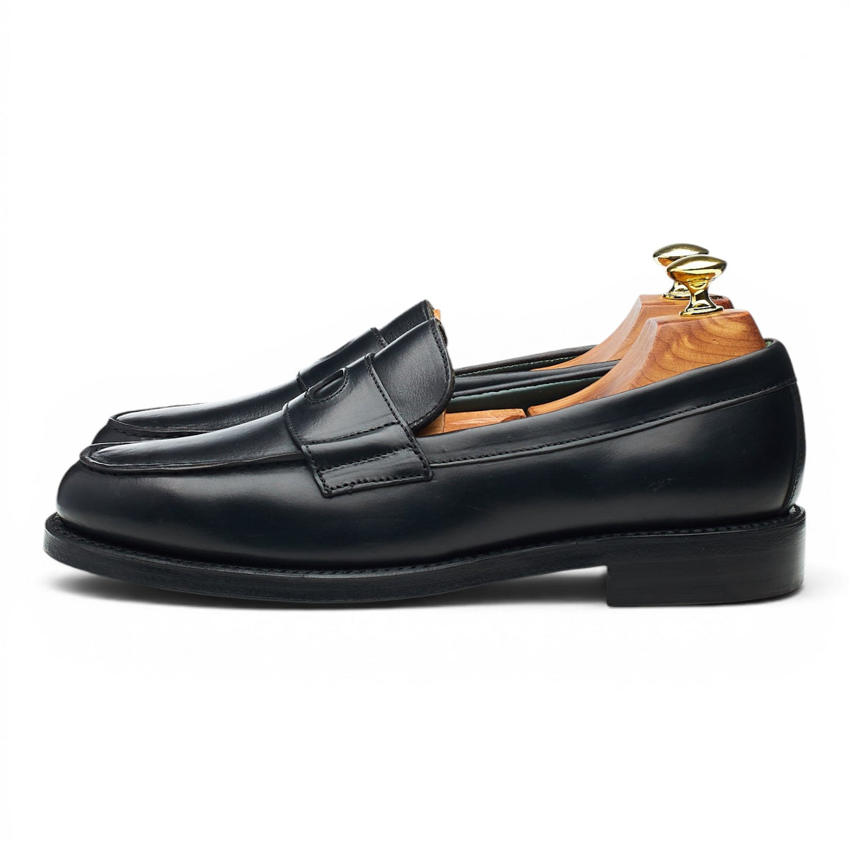 'Charles' Black Leather Loafers UK 7 F