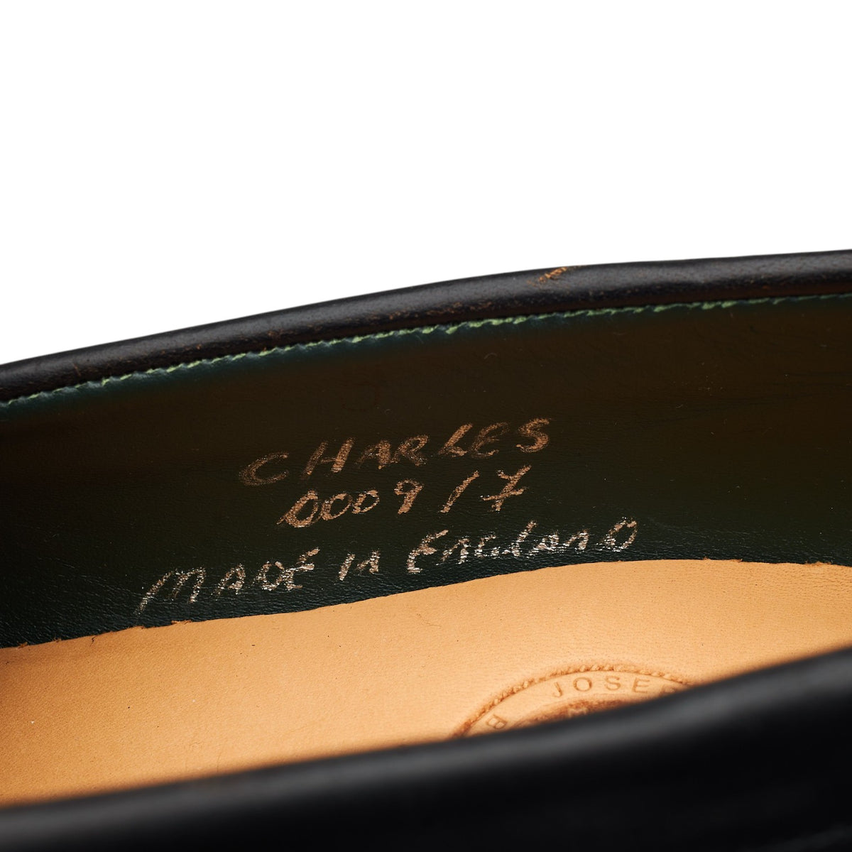 'Charles' Black Leather Loafers UK 7 F