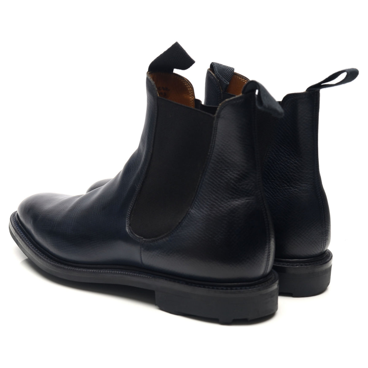 &#39;Newmarket&#39; Navy Blue Leather Chelsea Boots UK 7.5 E
