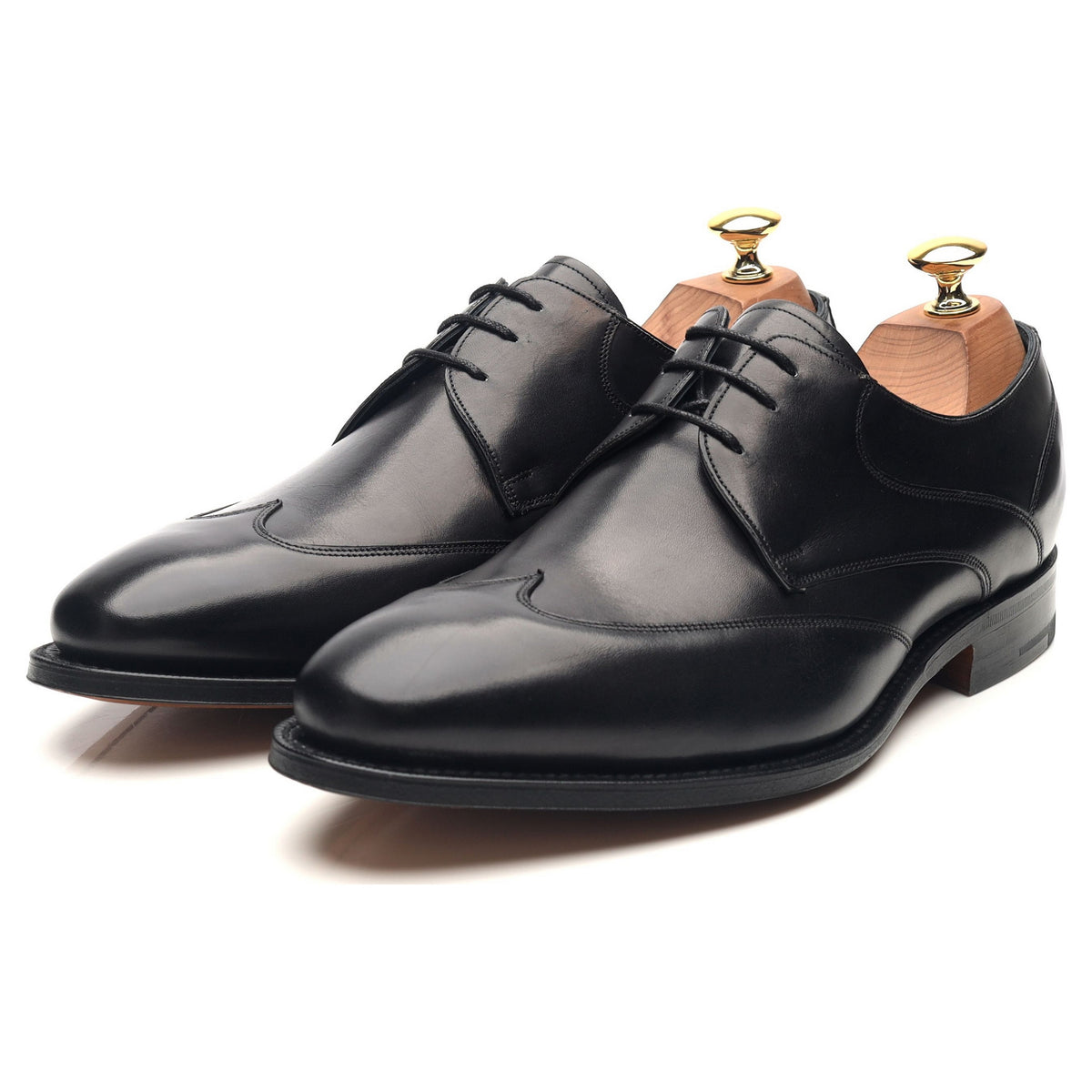 &#39;Newhaven&#39; Black Leather Derby UK 6.5 G