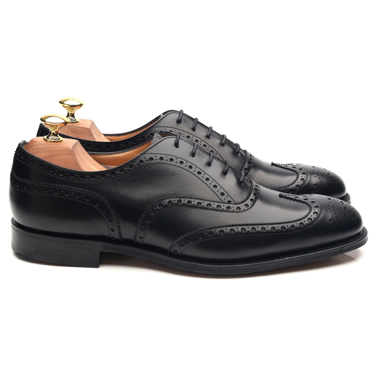 &#39;Chetwynd&#39; Black Leather Brogues UK 8 F