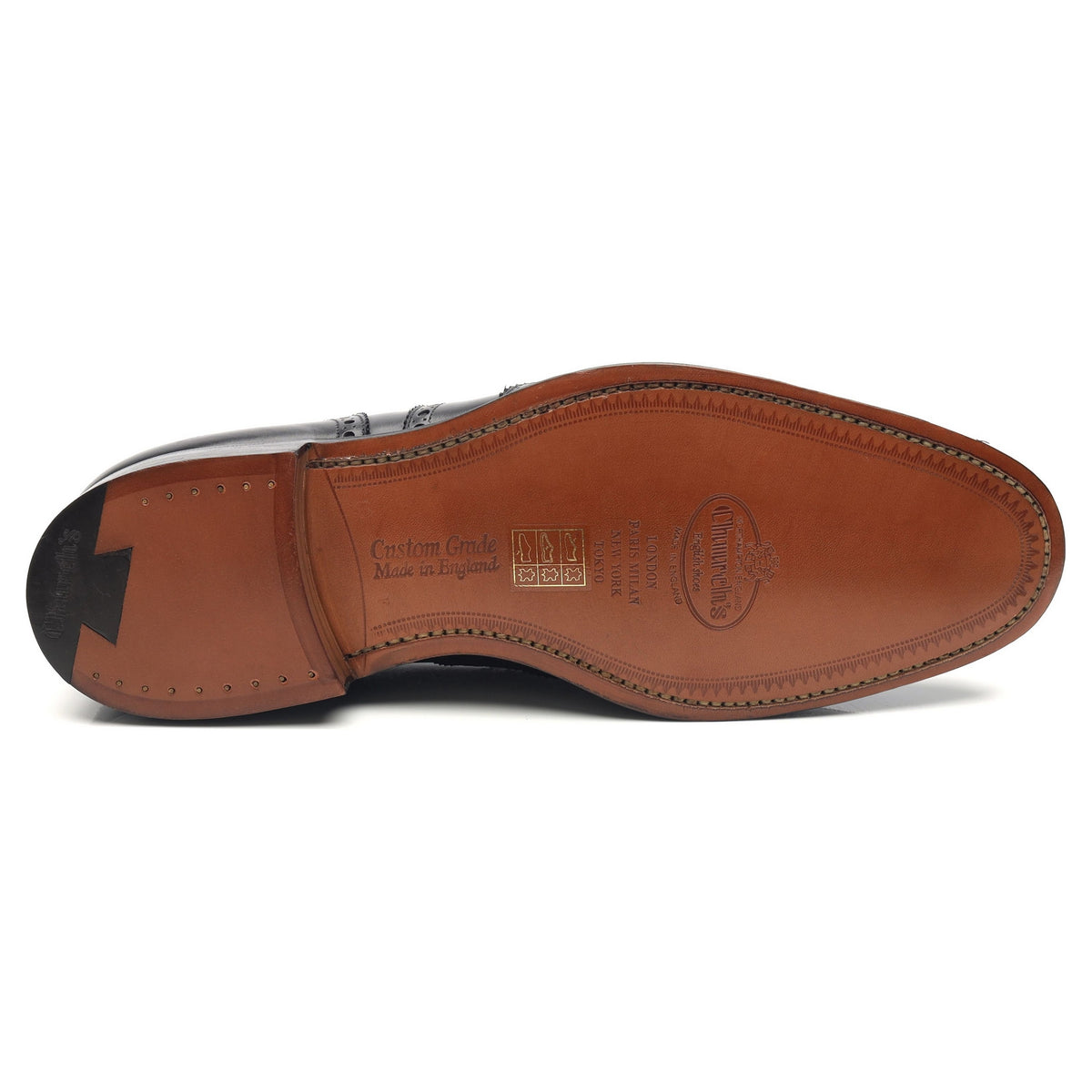 &#39;Chetwynd&#39; Black Leather Brogues UK 8 F
