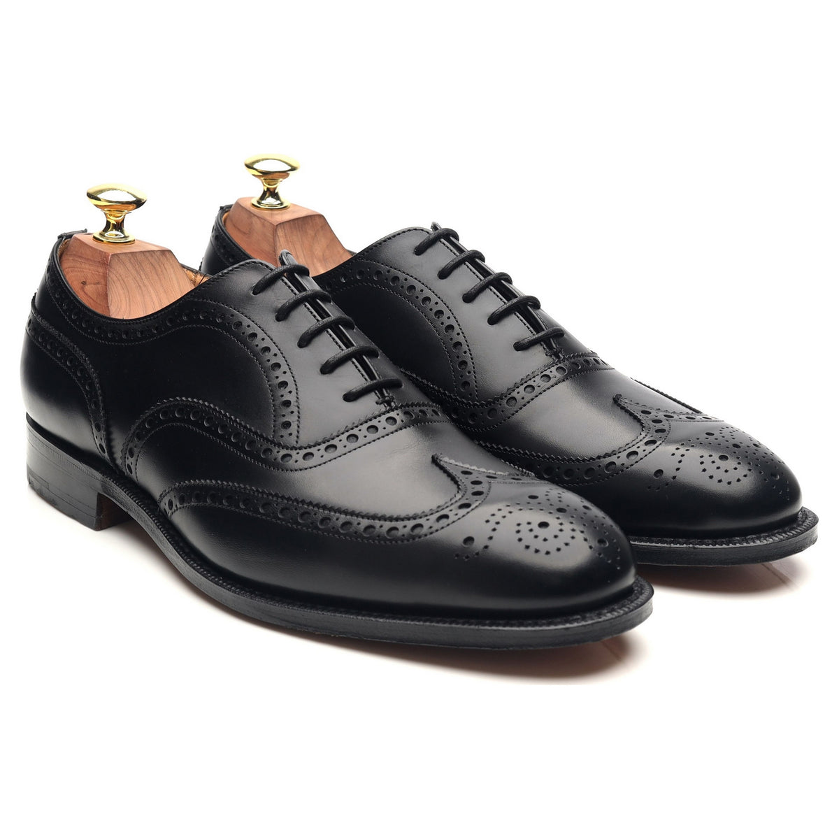 &#39;Chetwynd&#39; Black Leather Brogues UK 7.5 F