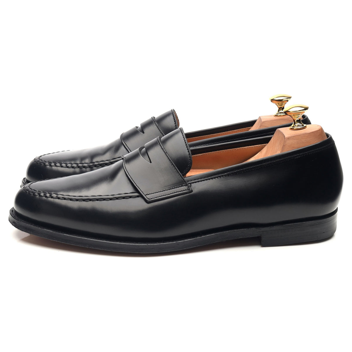 &#39;Boston&#39; Black Leather Loafers UK 10 E
