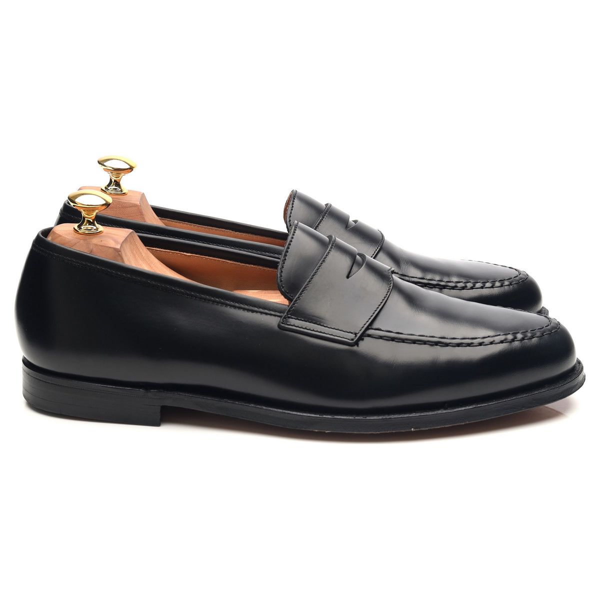 &#39;Boston&#39; Black Leather Loafers UK 10 E