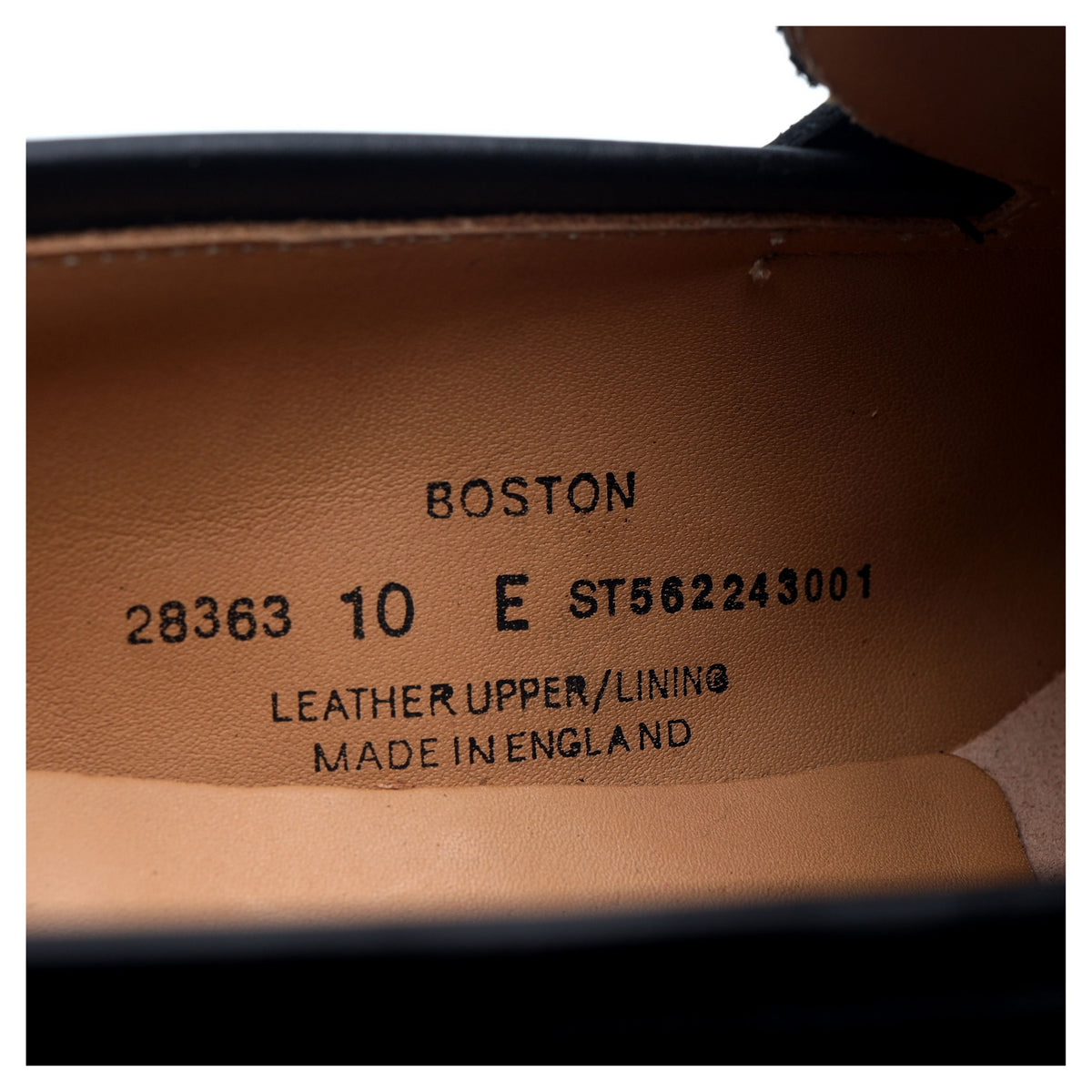 &#39;Boston&#39; Black Leather Loafers UK 10 E