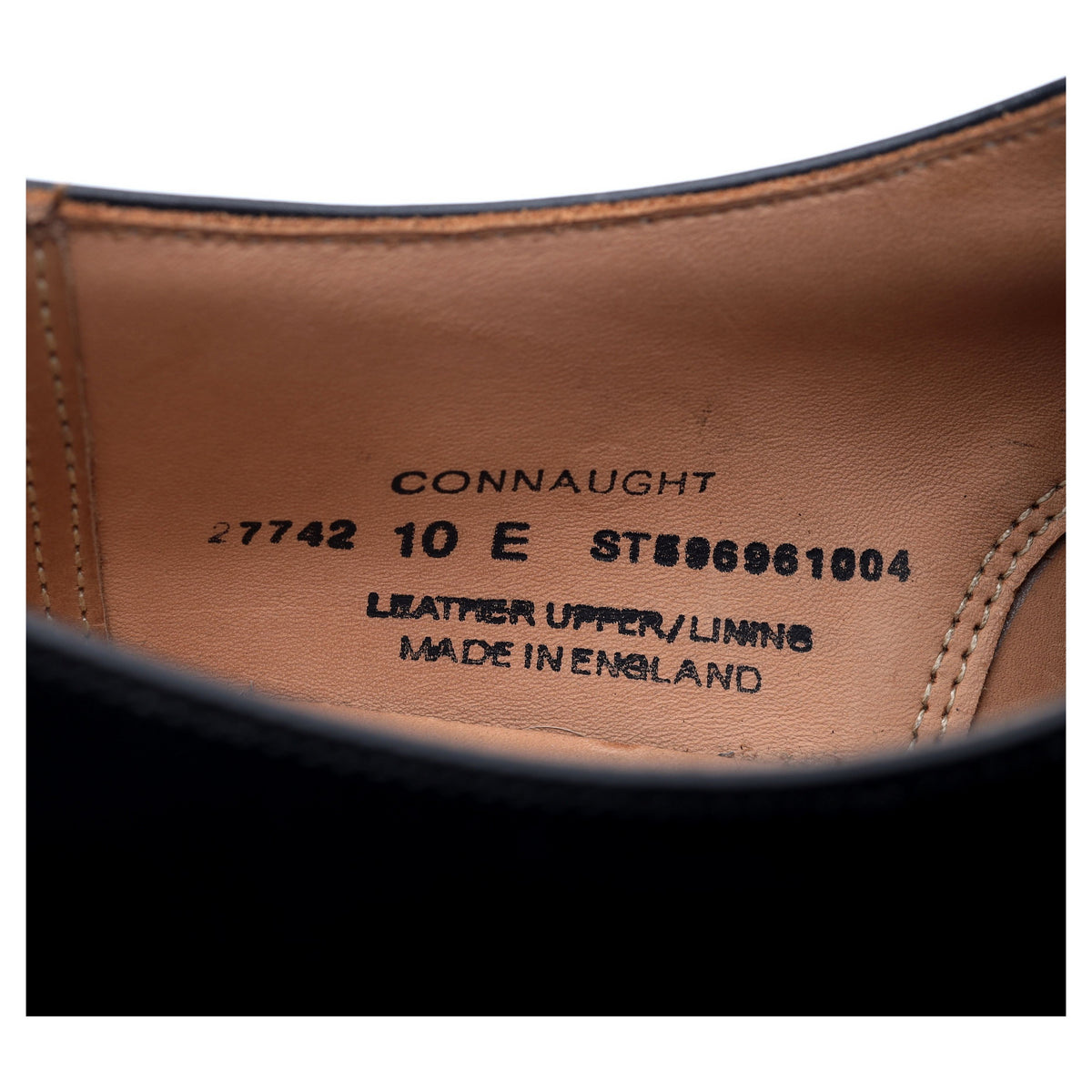 &#39;Connaught&#39; Black Leather Oxford UK 10 E