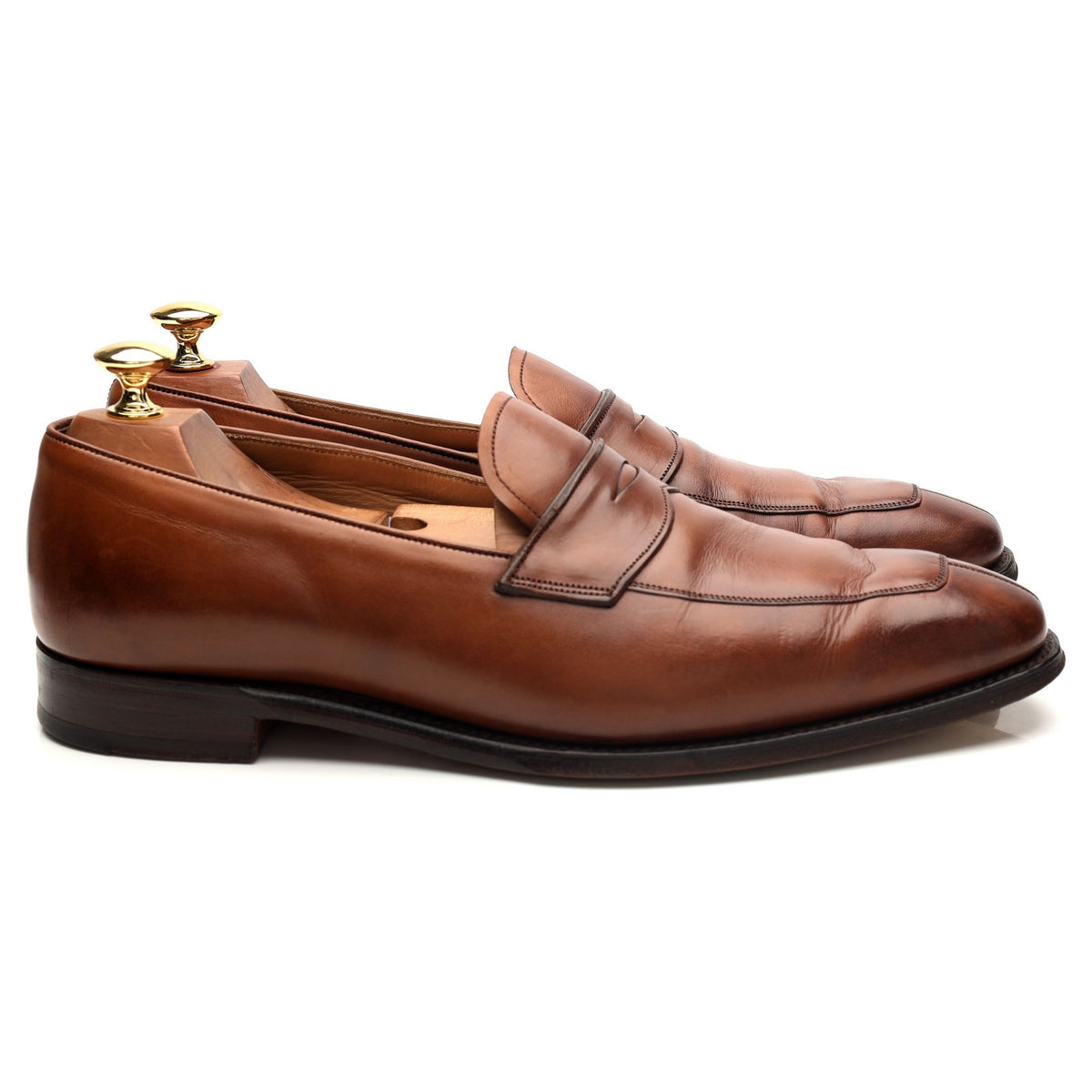 &#39;Soho&#39; Brown Leather Penny Loafers UK 9 E