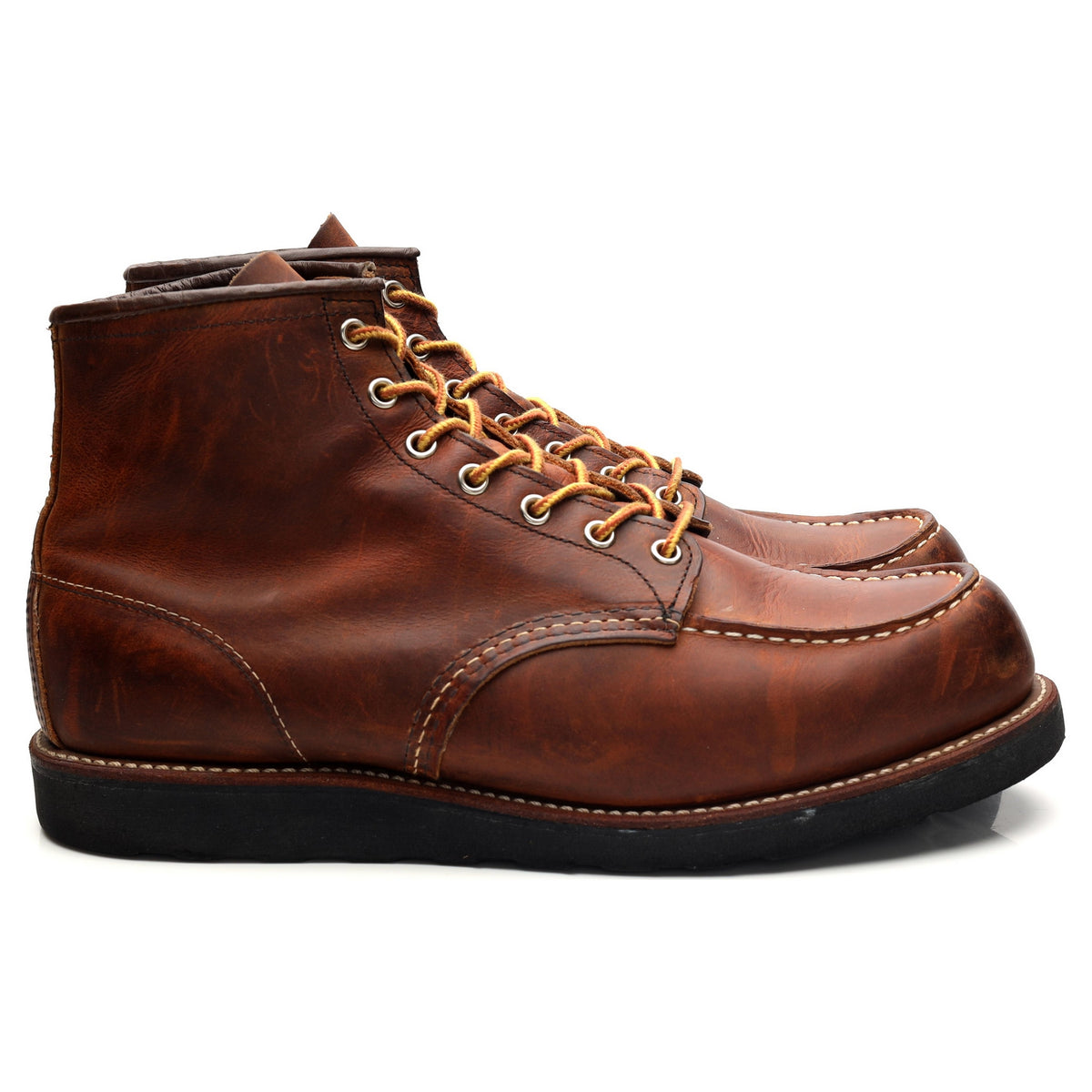 &#39;8886&#39; Brown Leather Moc Toe Boots UK 11 US 12 D