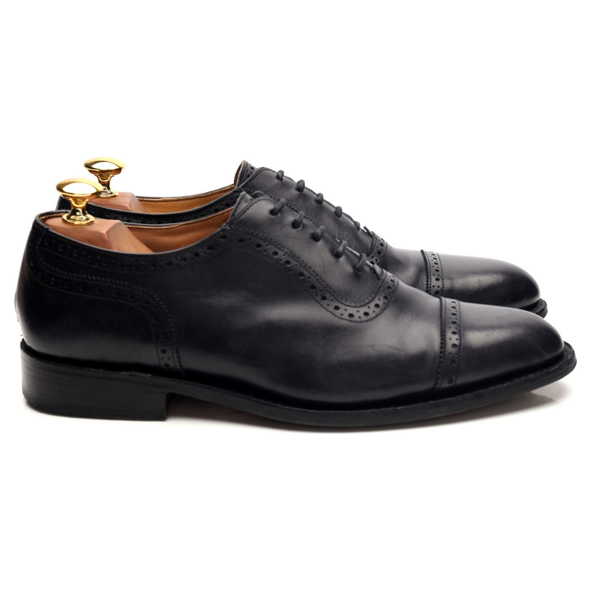 &#39;Trenton&#39; Black Museum Leather Oxford UK 6.5