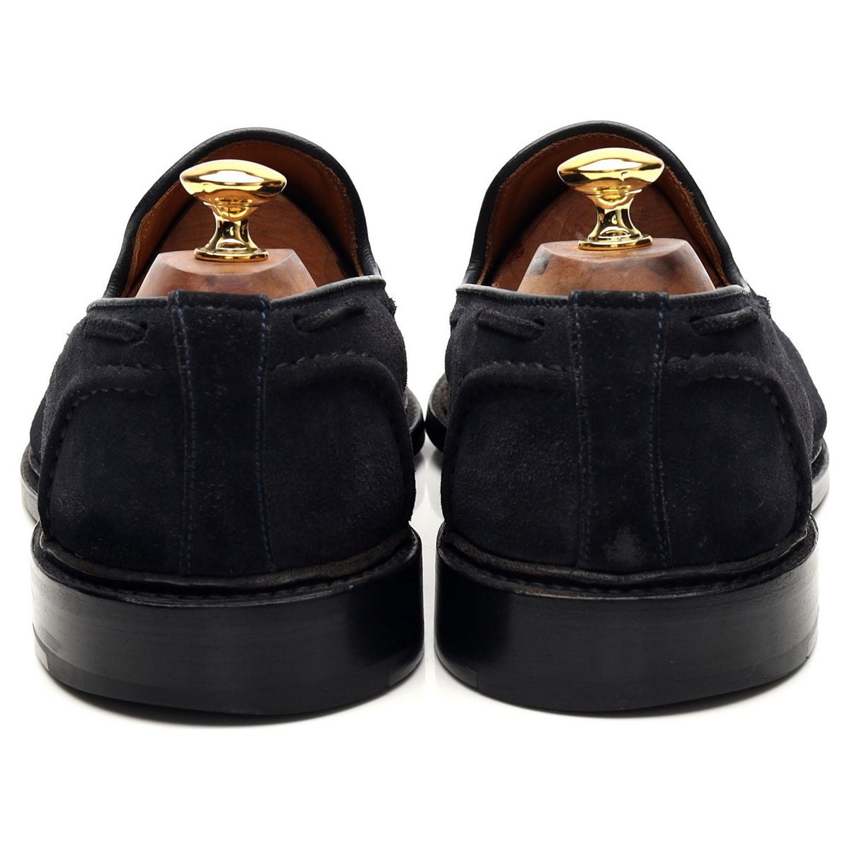 &#39;Elton&#39; Navy Blue Suede Tassel Loafers UK 10.5