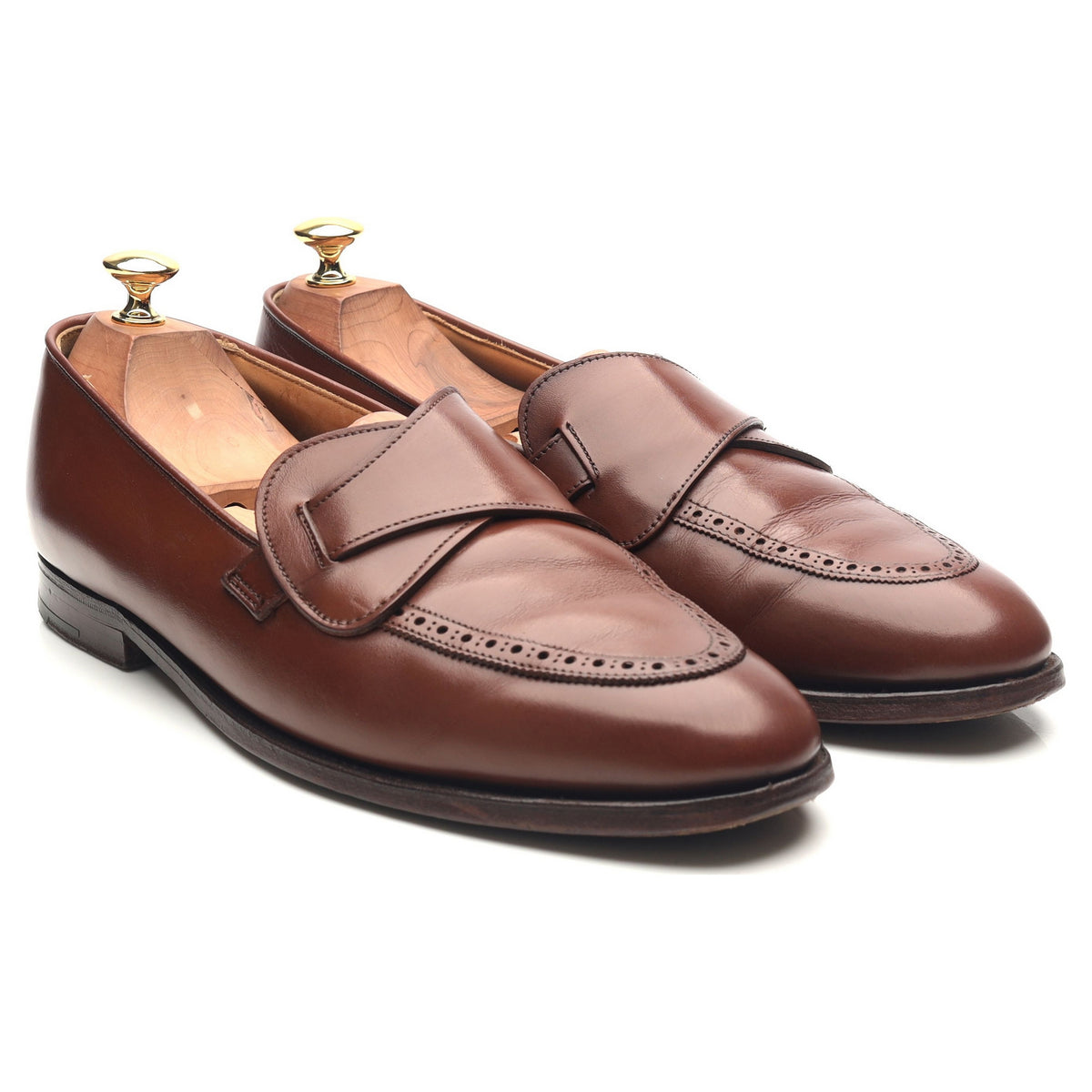 New &amp; Lingwood Brown Leather Butterfly Loafers UK 9.5 E