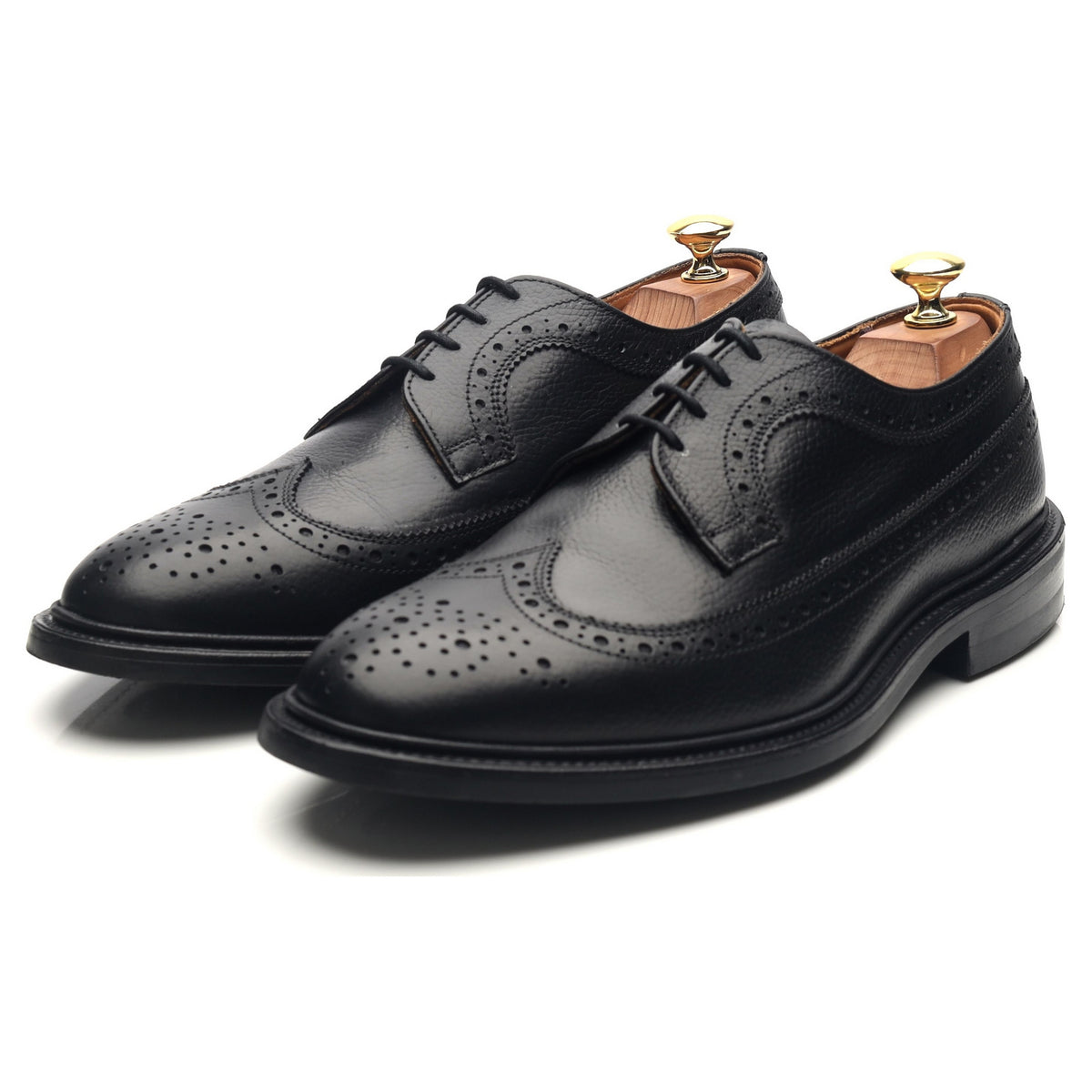 &#39;Richard&#39; Black Leather Country Derby Brogues UK 8.5