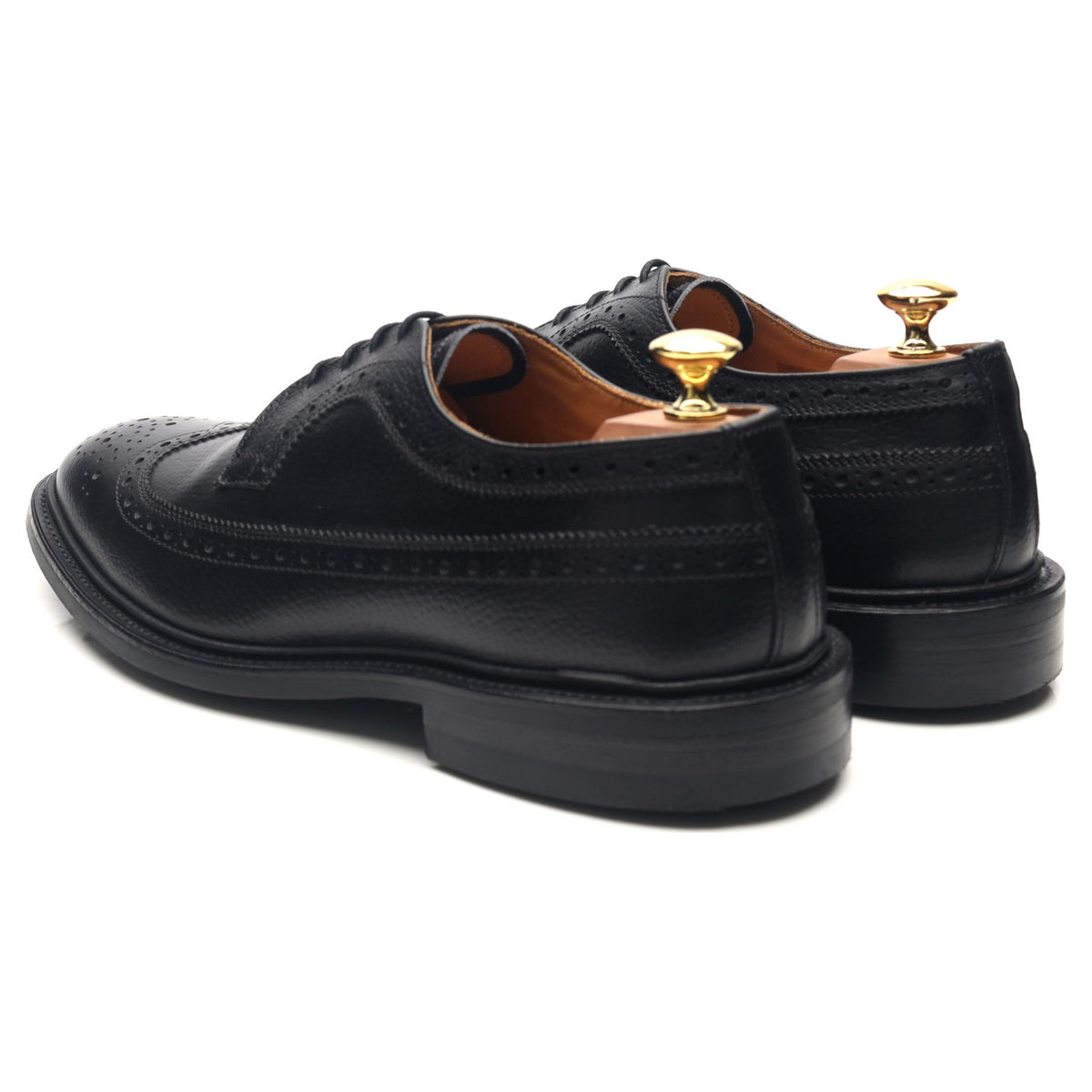 &#39;Richard&#39; Black Leather Country Derby Brogues UK 8.5