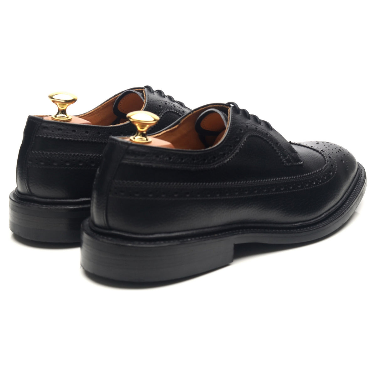 &#39;Richard&#39; Black Leather Country Derby Brogues UK 8.5