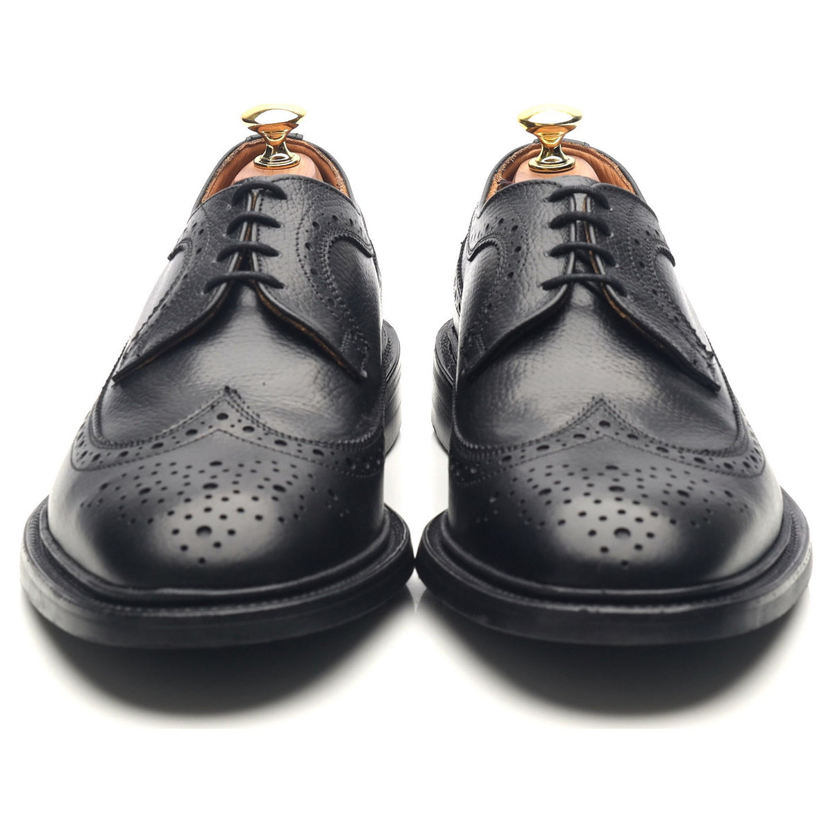 &#39;Richard&#39; Black Leather Country Derby Brogues UK 8.5